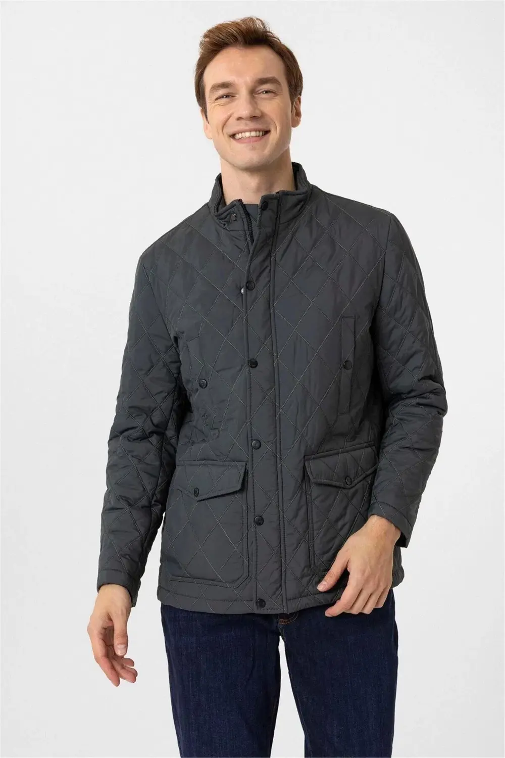 Haki Slim Kapitone Dik Yaka Mont