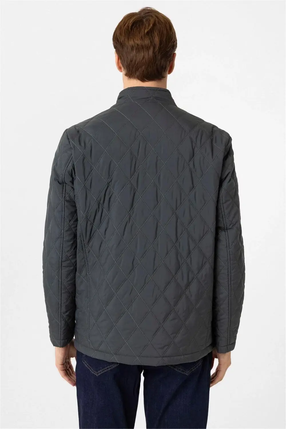 Haki Slim Kapitone Dik Yaka Mont