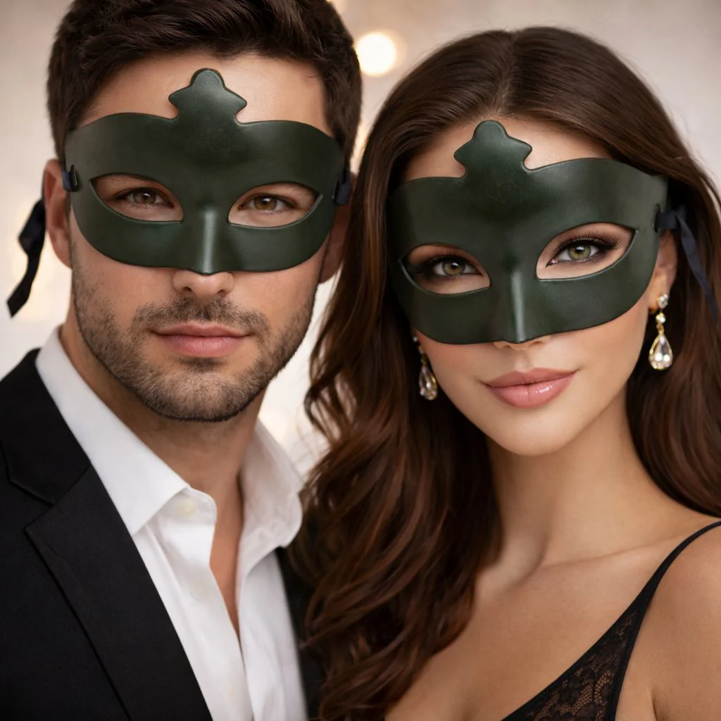 Haki Yeşil  Masquerade Maskesi