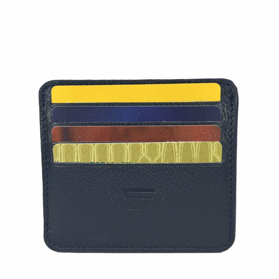 Diga Hakiki Deri 8 Gözlü Kartlık Koyu Lacivert