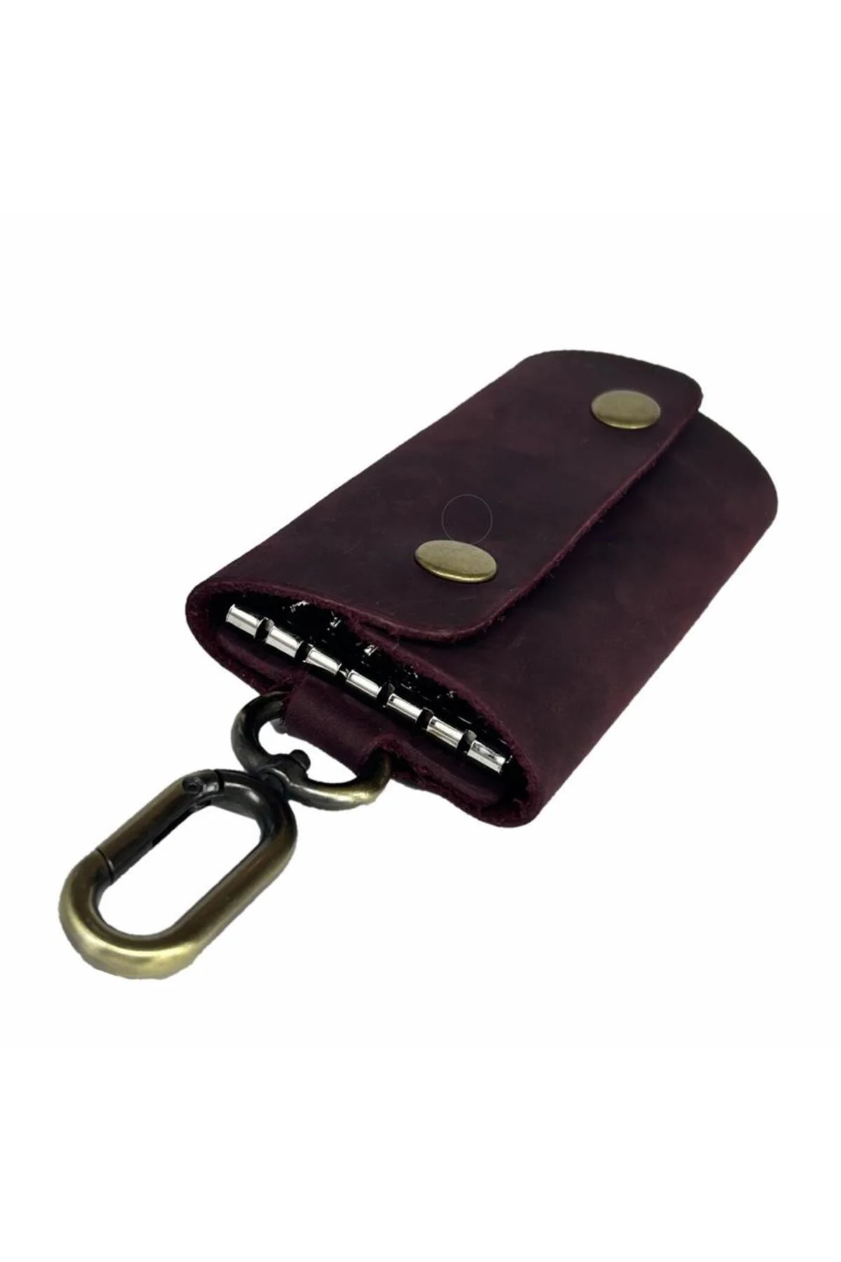 Hakiki Deri Antik Anahtarlık Crazy Bordo