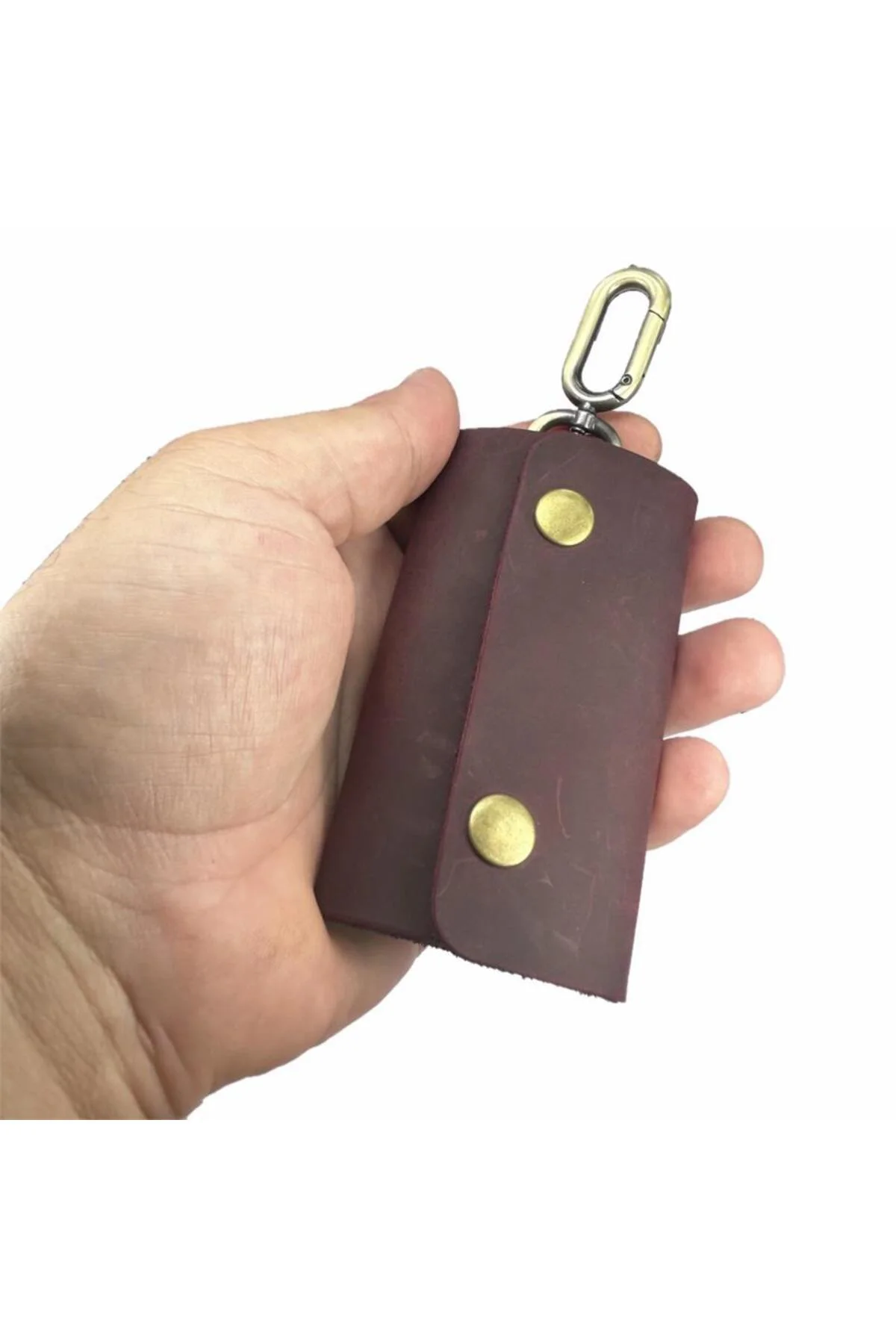 Hakiki Deri Antik Anahtarlık Crazy Bordo