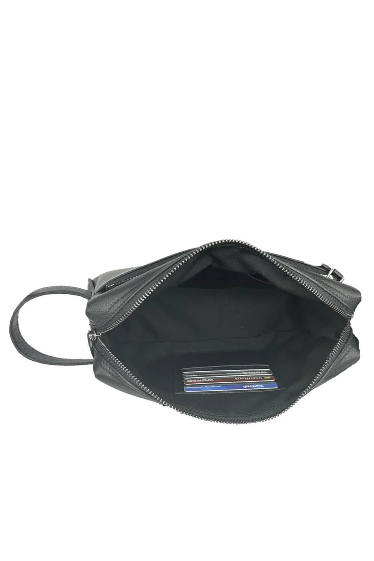 Hakiki Deri CA250 Dopp Kit El Çantası Siyah