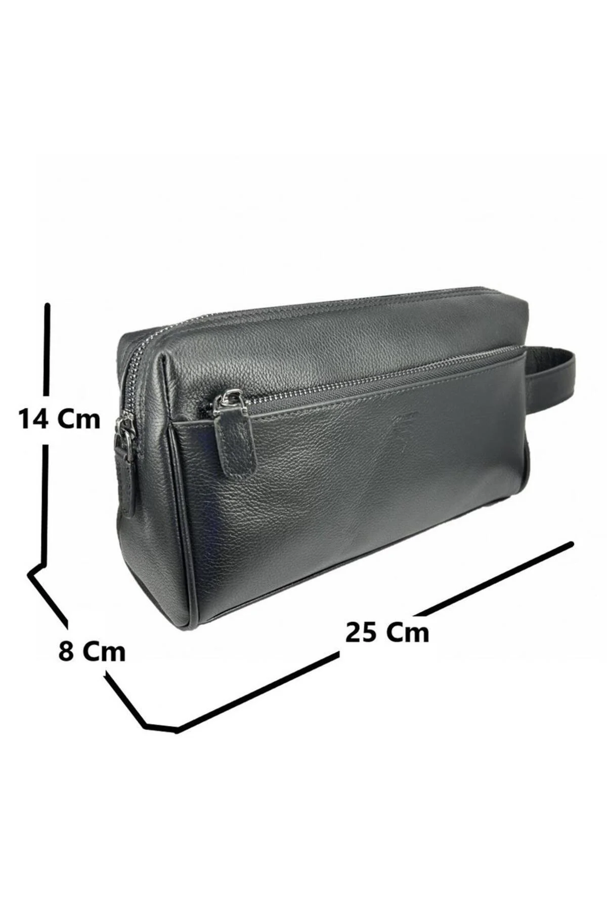 Hakiki Deri CA250 Dopp Kit El Çantası Siyah