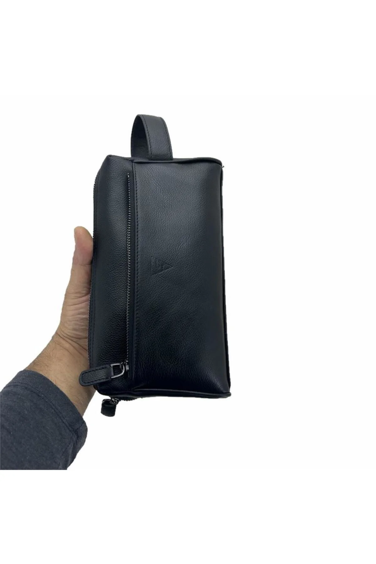 Hakiki Deri CA250 Dopp Kit El Çantası Siyah
