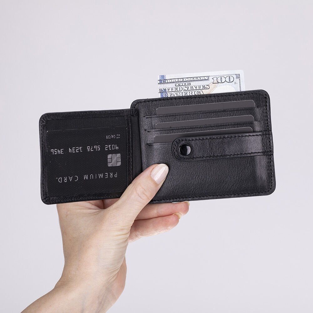 Hakiki Deri, El Yapımı Kartlık BLWL20 RST1 Siyah Hakiki Deri, El Yapımı Kartlık BLWL20 RST1 Siyah