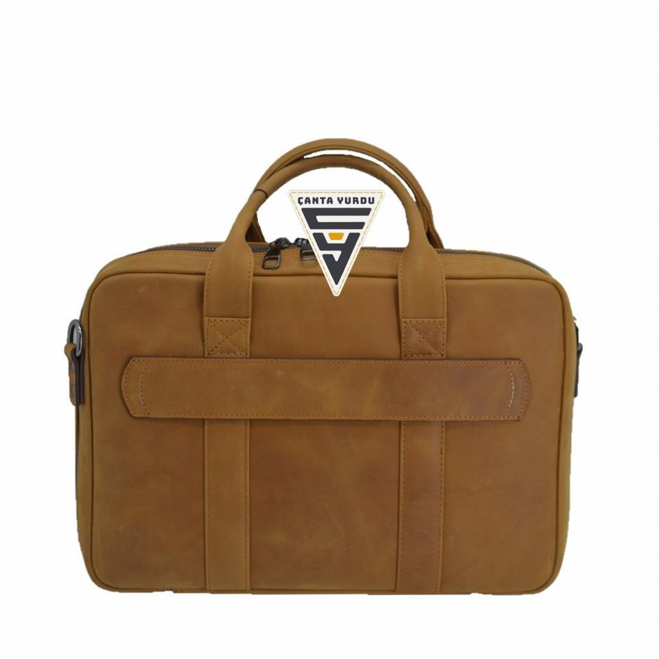Çanta Yurdu Hakiki Deri Evrak Ve Laptop Organizer Çanta 13 İnç Taba