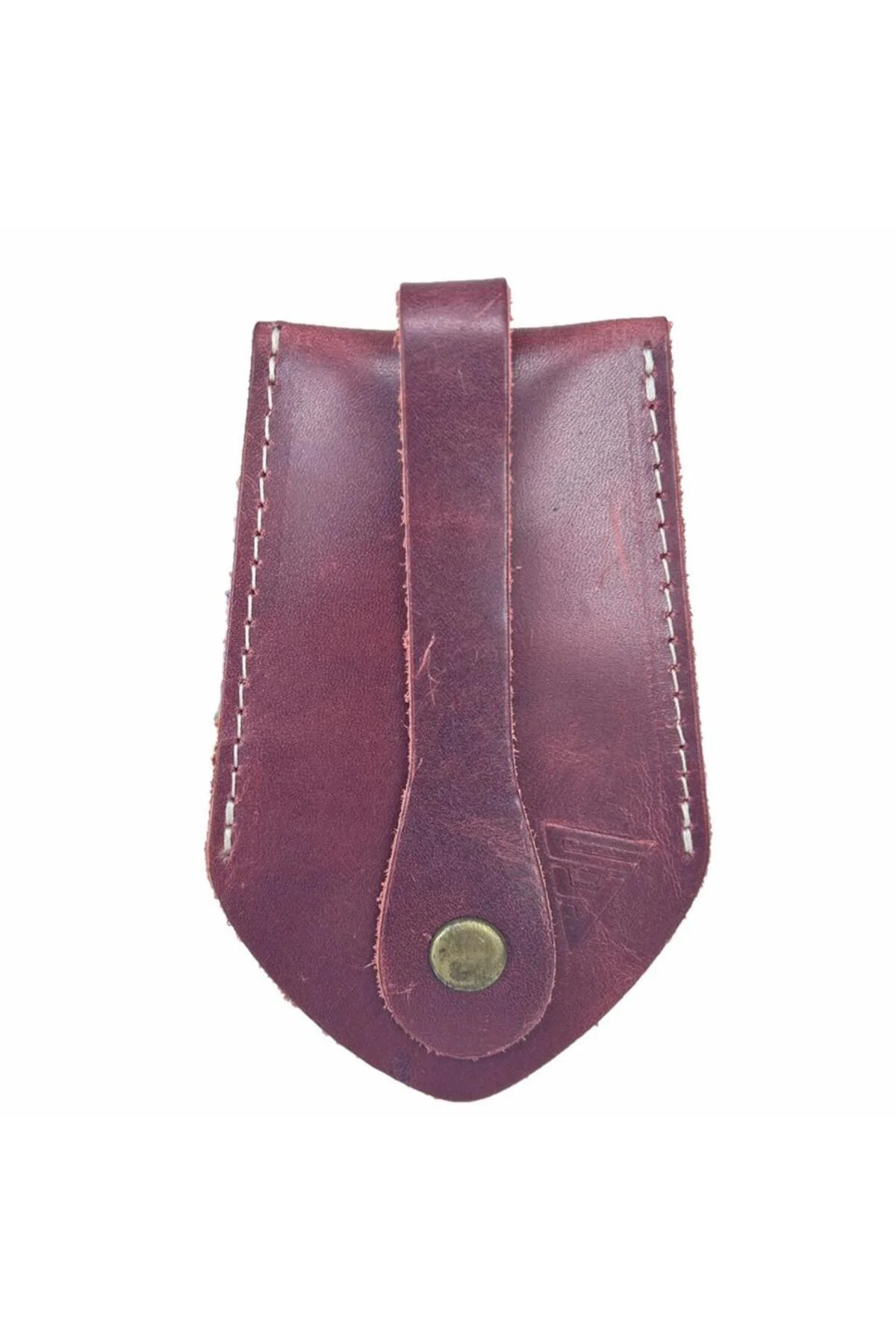 Hakiki Deri Hazneli Anahtarlık Bordo