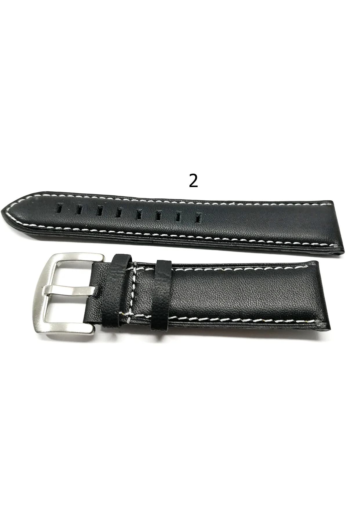 Hakiki Deri her Saate  uygun  Düz 22  mm siyah dikişli  deri saat