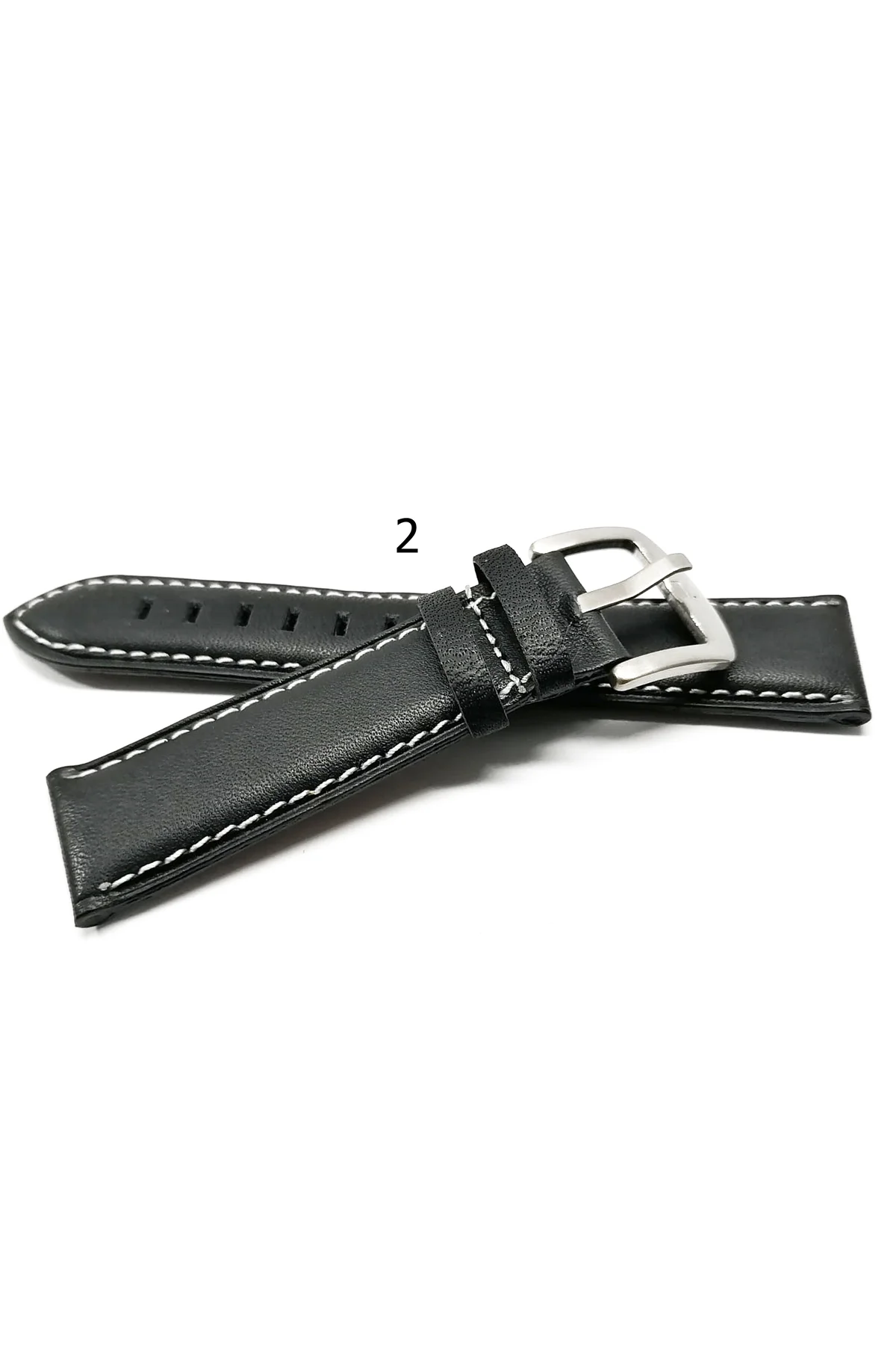 Hakiki Deri her Saate  uygun  Düz 22  mm siyah dikişli  deri saat