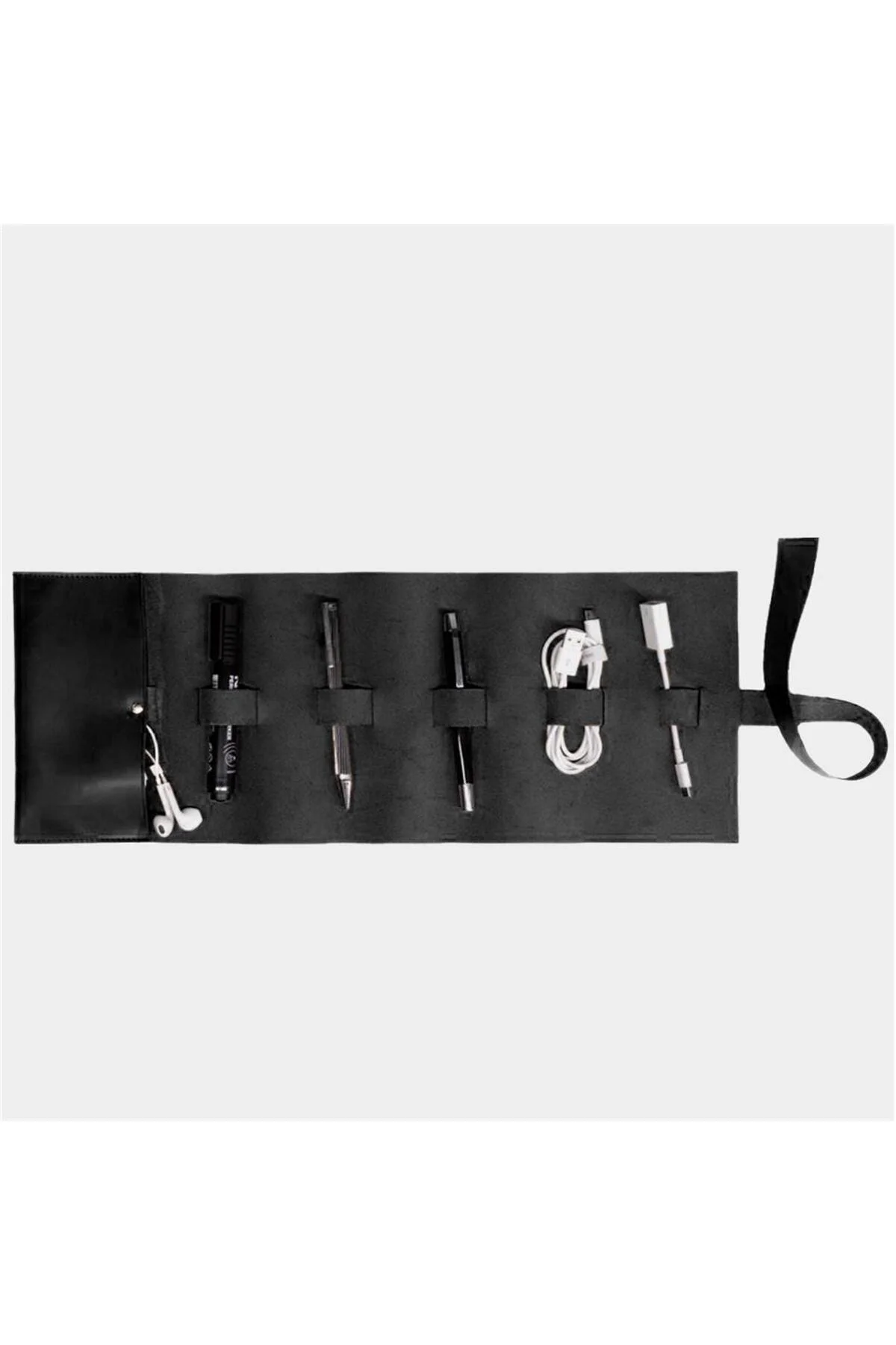Hakiki Deri Organizer Large Rulo Siyah