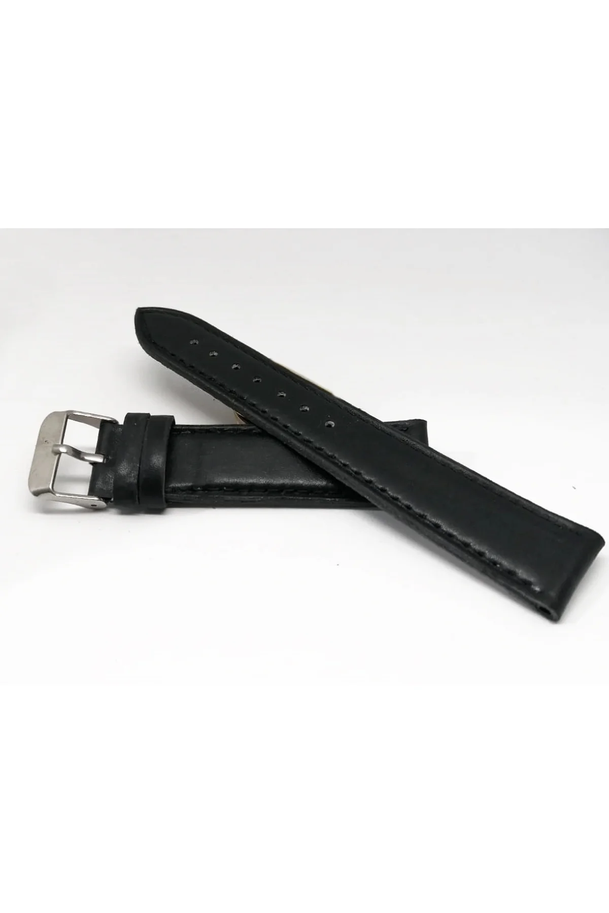 HAKİKİ DERİ  SİYAH  DÜZ  20 MM   SAAT KORDONU