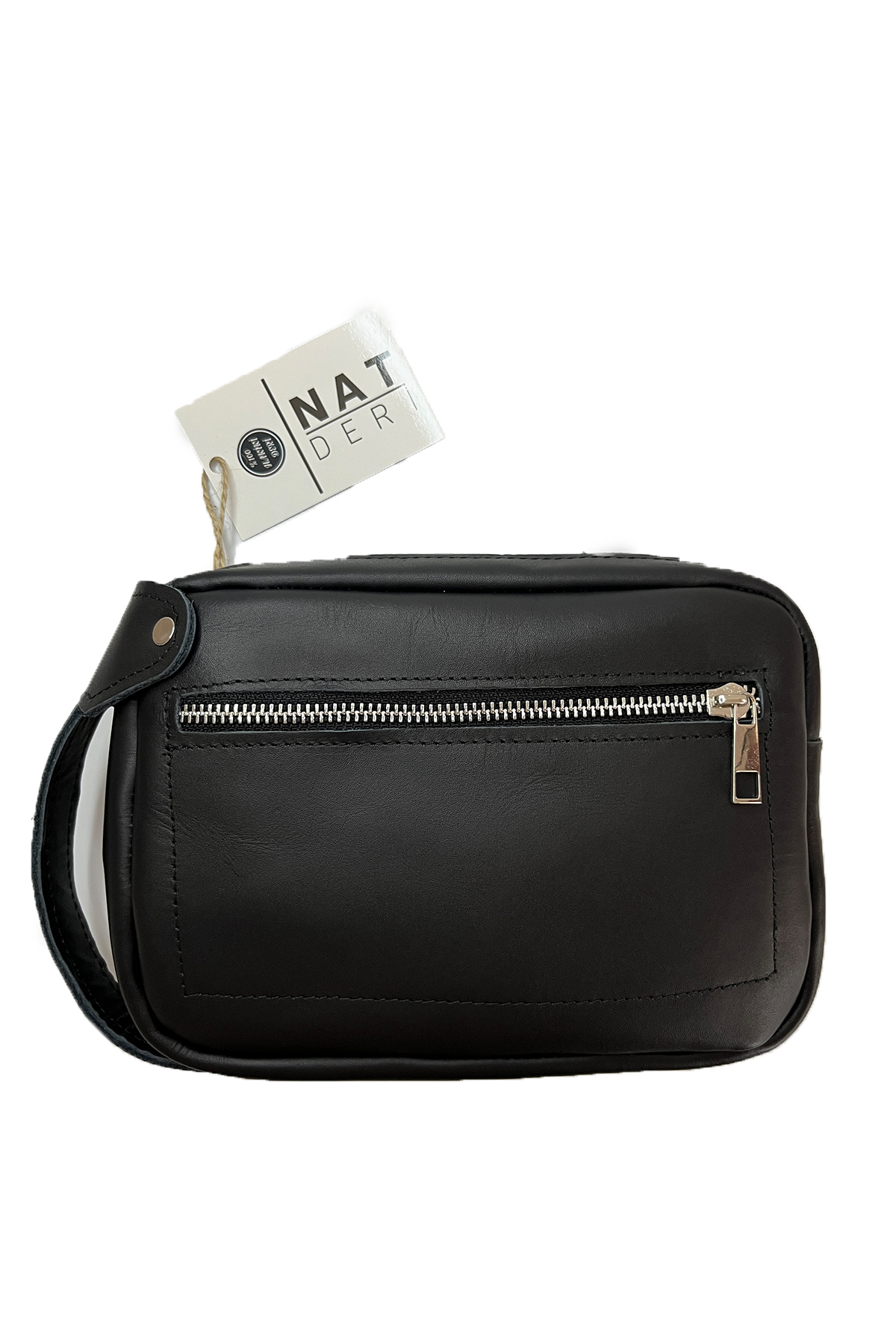 Diğer 1519 Hakiki Deri Siyah Erkek El Çantasi – Şik Fermuarli Model, El Tutm