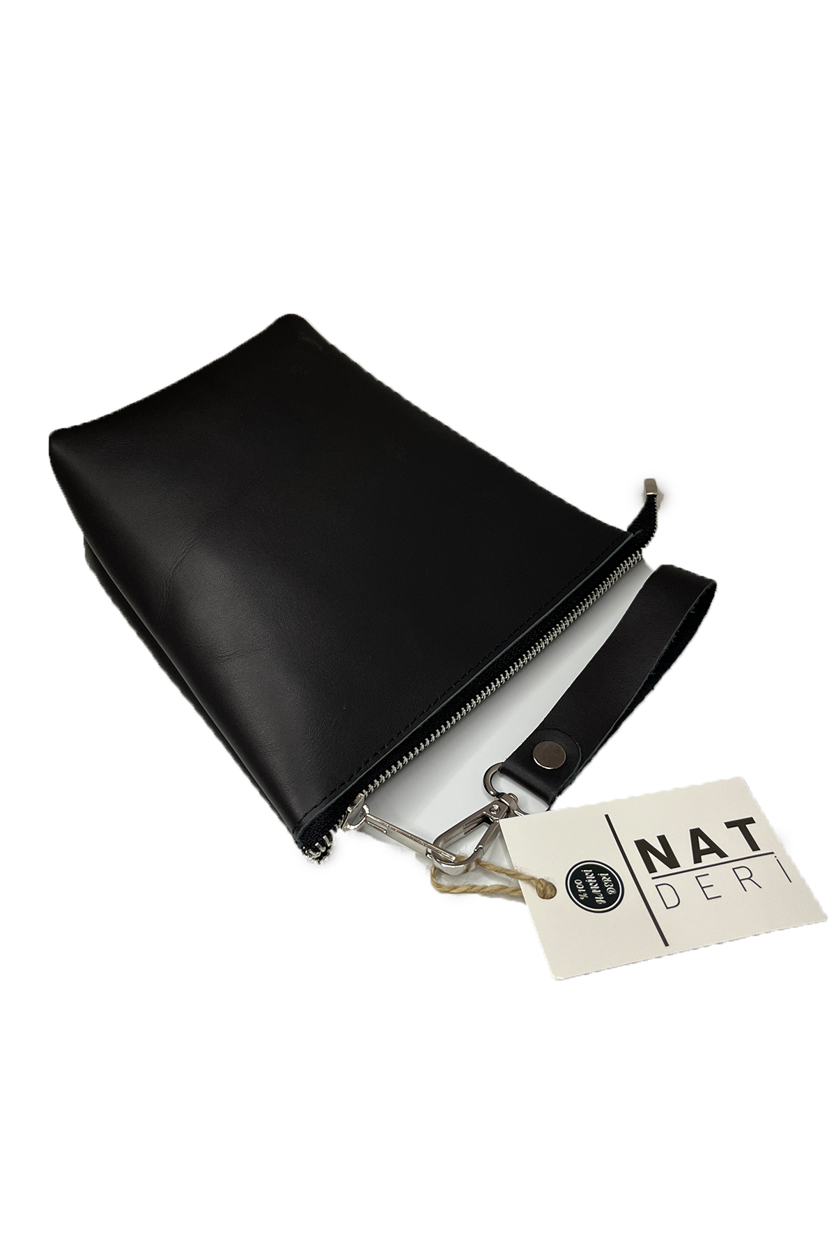 Diğer 1519 Hakiki Deri Siyah Makyaj Ve El Çantasi – Yerli Üretim Fermuarli K