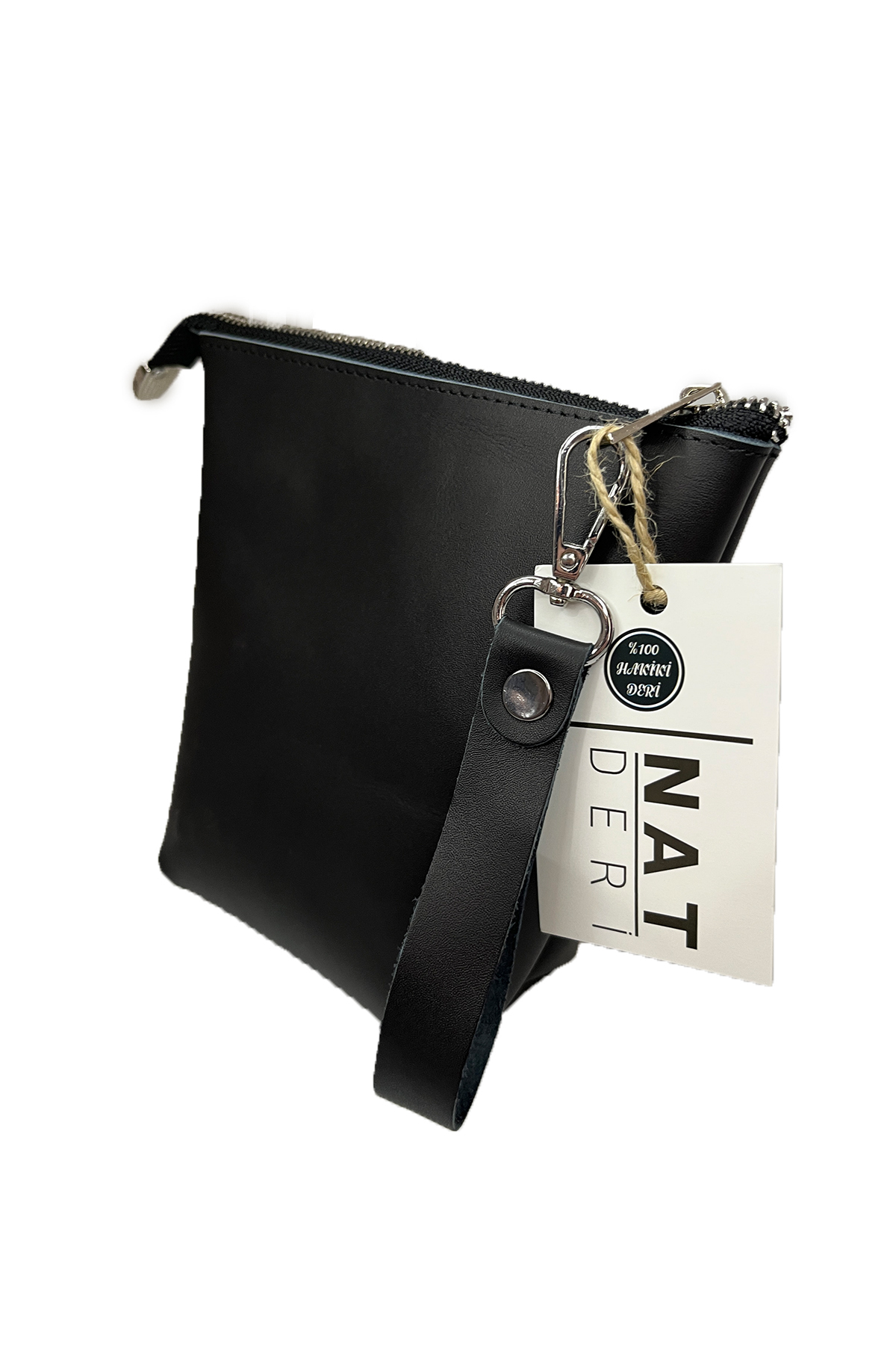 Diğer 1519 Hakiki Deri Siyah Makyaj Ve El Çantasi – Yerli Üretim Fermuarli K