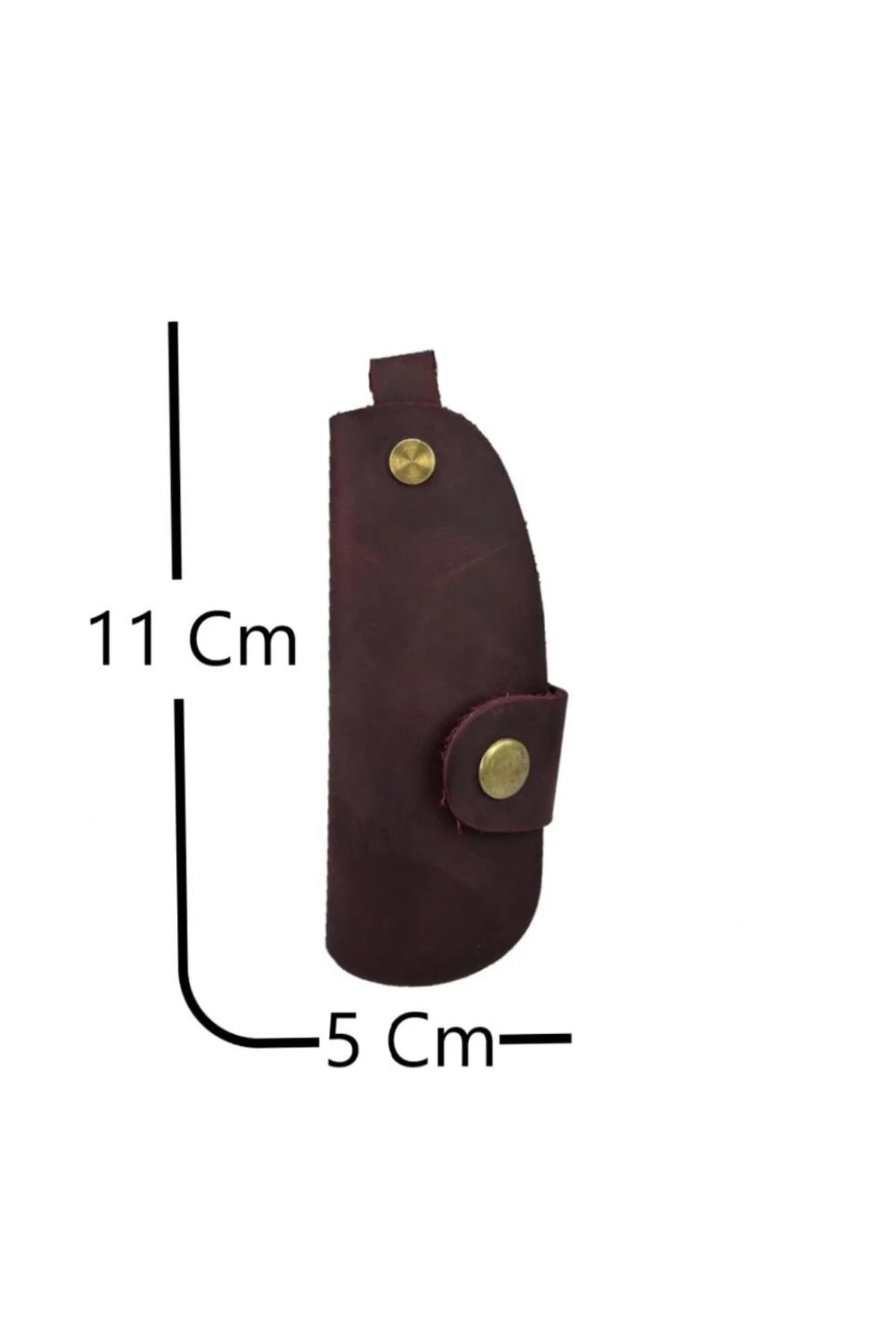 Hakiki Deri Slim Anahtarlık Crazy Bordo