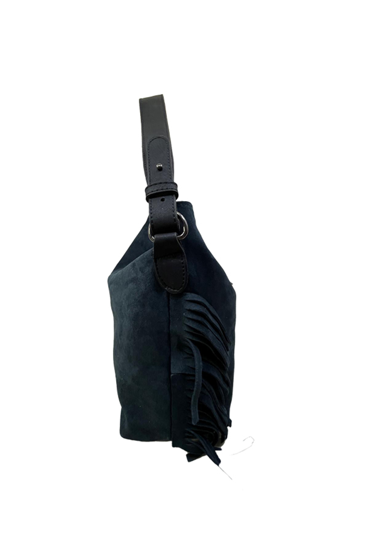 Hbs Hakiki Deri Süet Püskül Detayli Kadin Omuz Çantasi