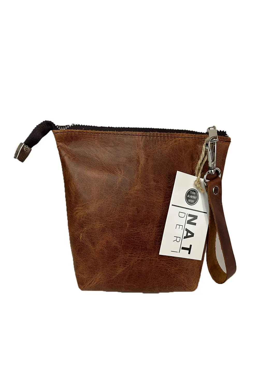 Hakiki Deri Taba Makyaj Ve El Çantası – Yerli Üretim Fermuarlı Ka