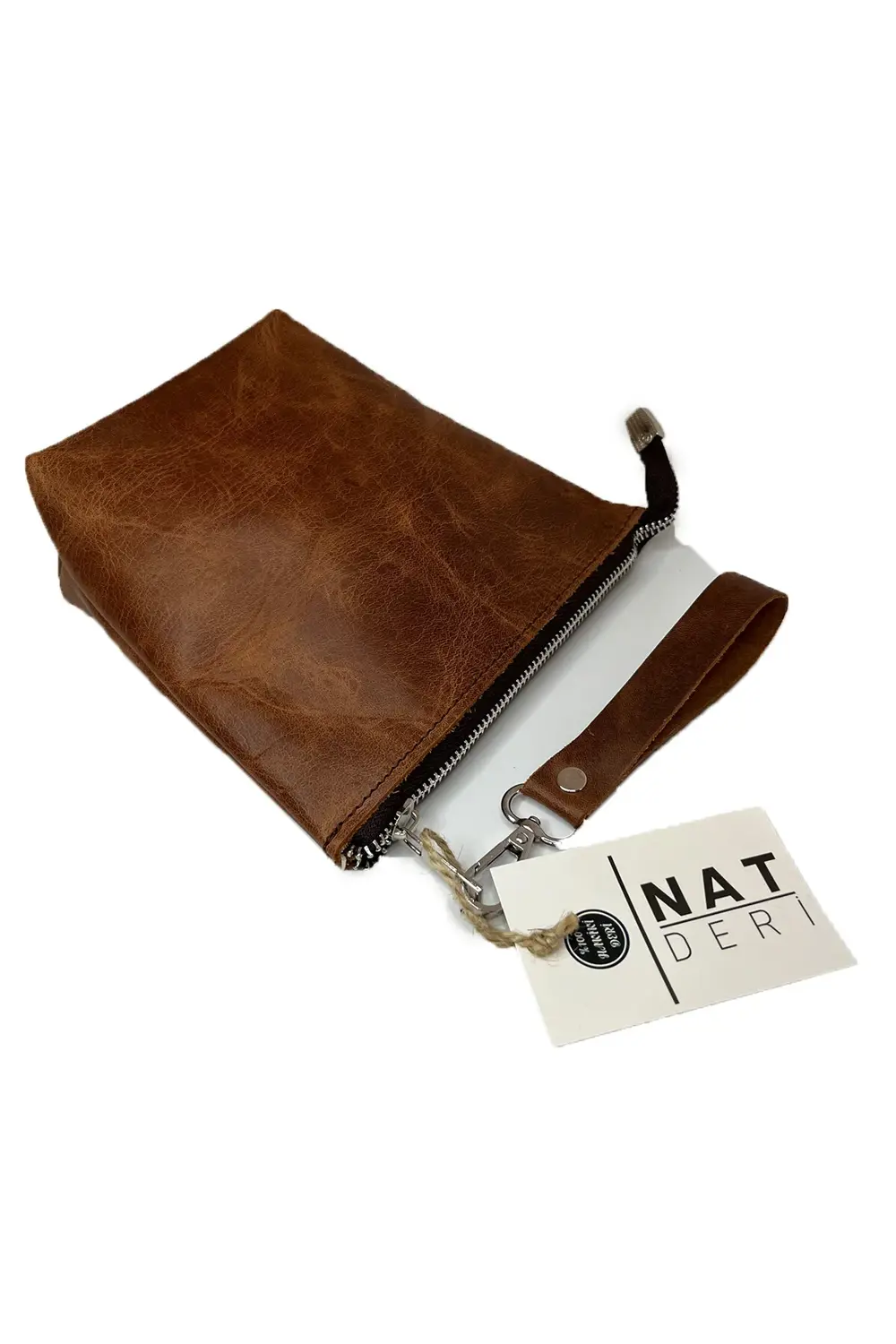 Hakiki Deri Taba Makyaj Ve El Çantası – Yerli Üretim Fermuarlı Ka