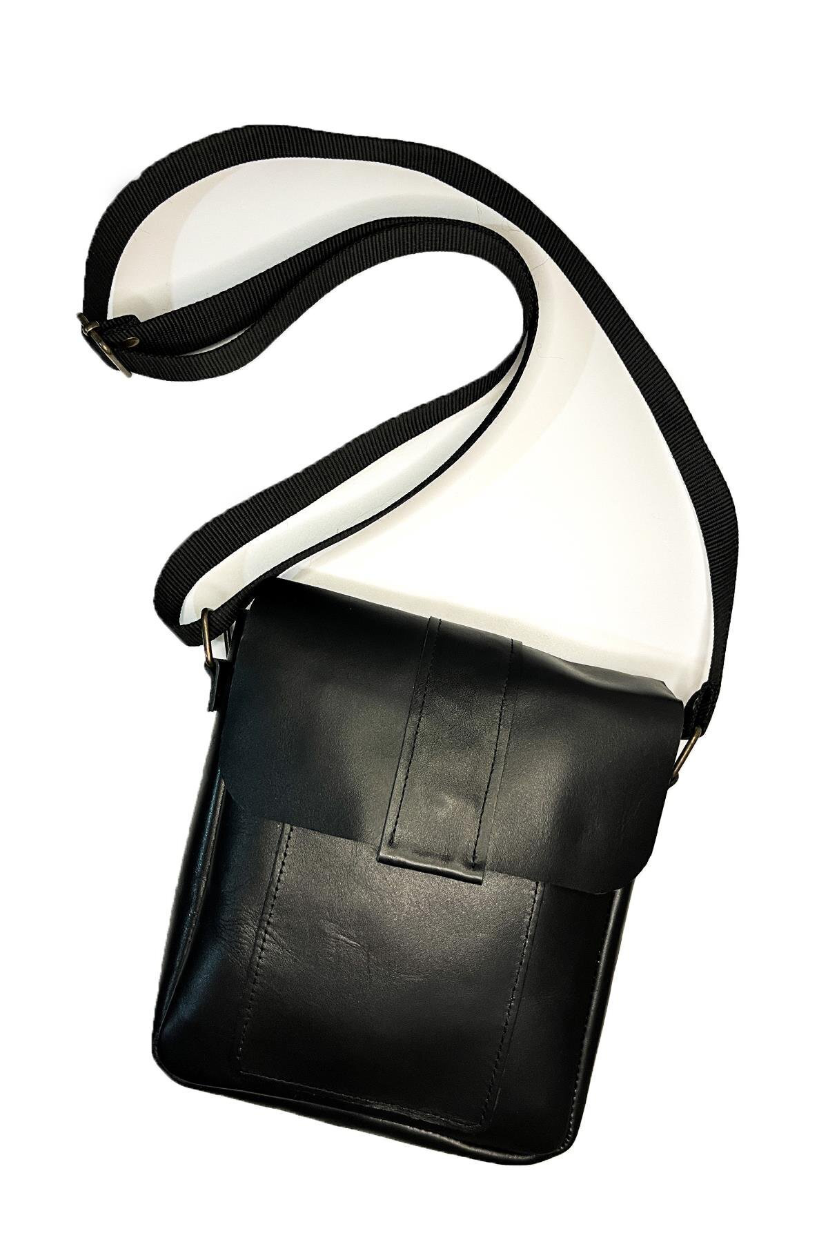 Diğer 1519 Hakiki Deri Unisex Omuz Ve Postaci Çanta - Ayarlanabilir Askili S