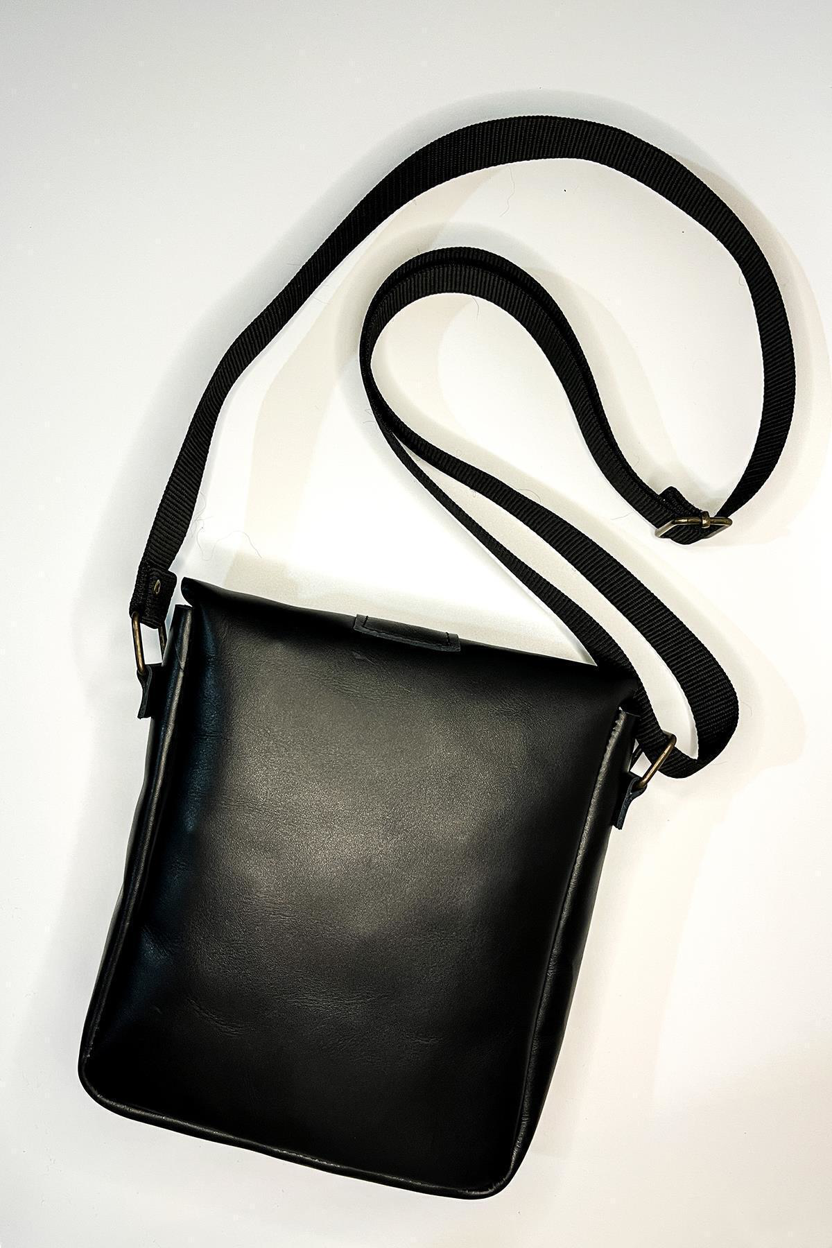 Diğer 1519 Hakiki Deri Unisex Omuz Ve Postaci Çanta - Ayarlanabilir Askili S