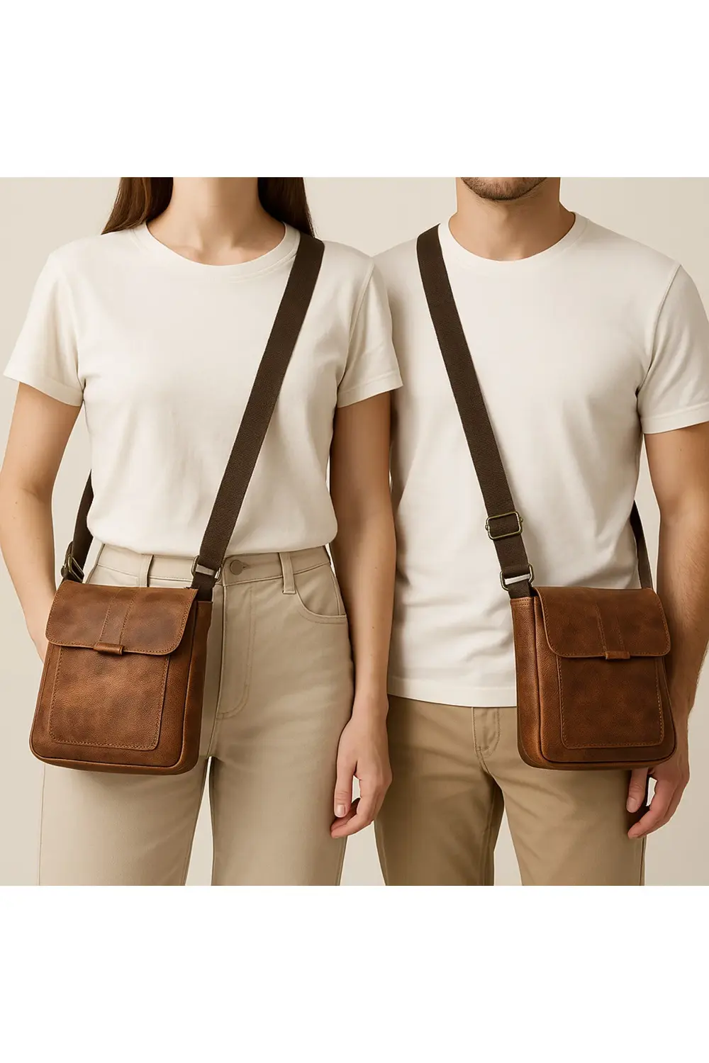 Hakiki Deri Unisex Omuz Ve Postacı Çanta - Ayarlanabilir Askılı T