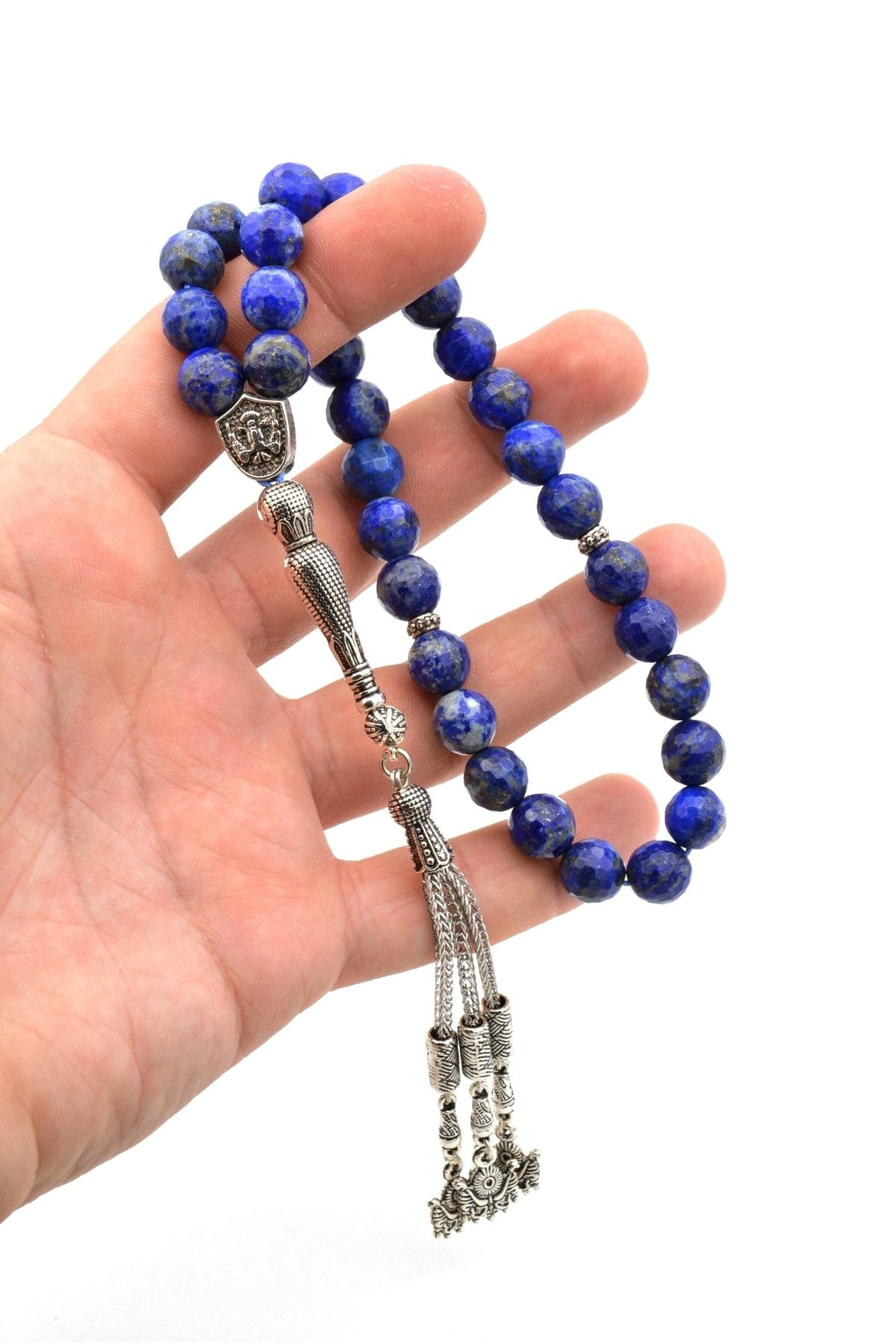 Hakiki Doğal Faset Kesim Lapis Lazuli Tesbih 1.kalite Iri Boy