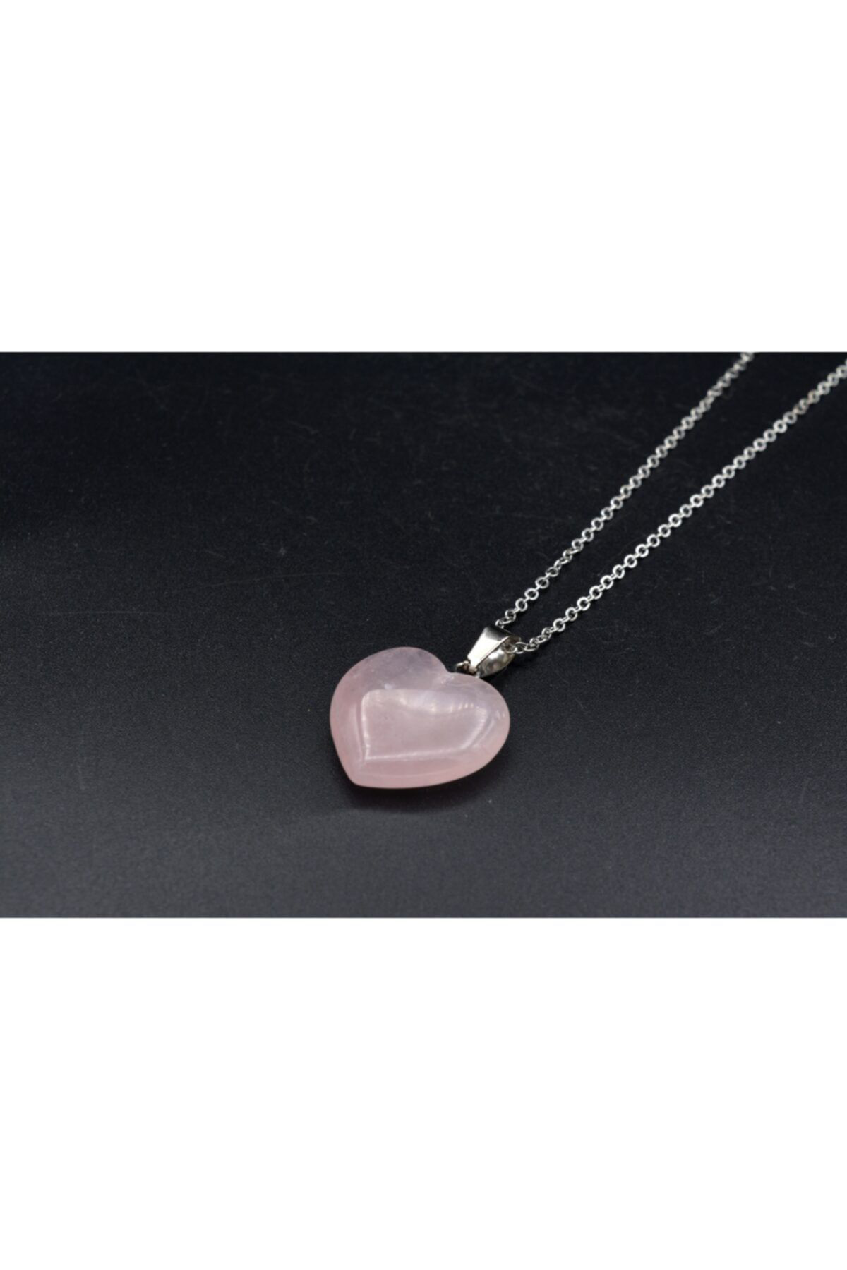 Hakiki Doğal Kalp Pembe Kuvars Kolye Ucu 1.kalite 001