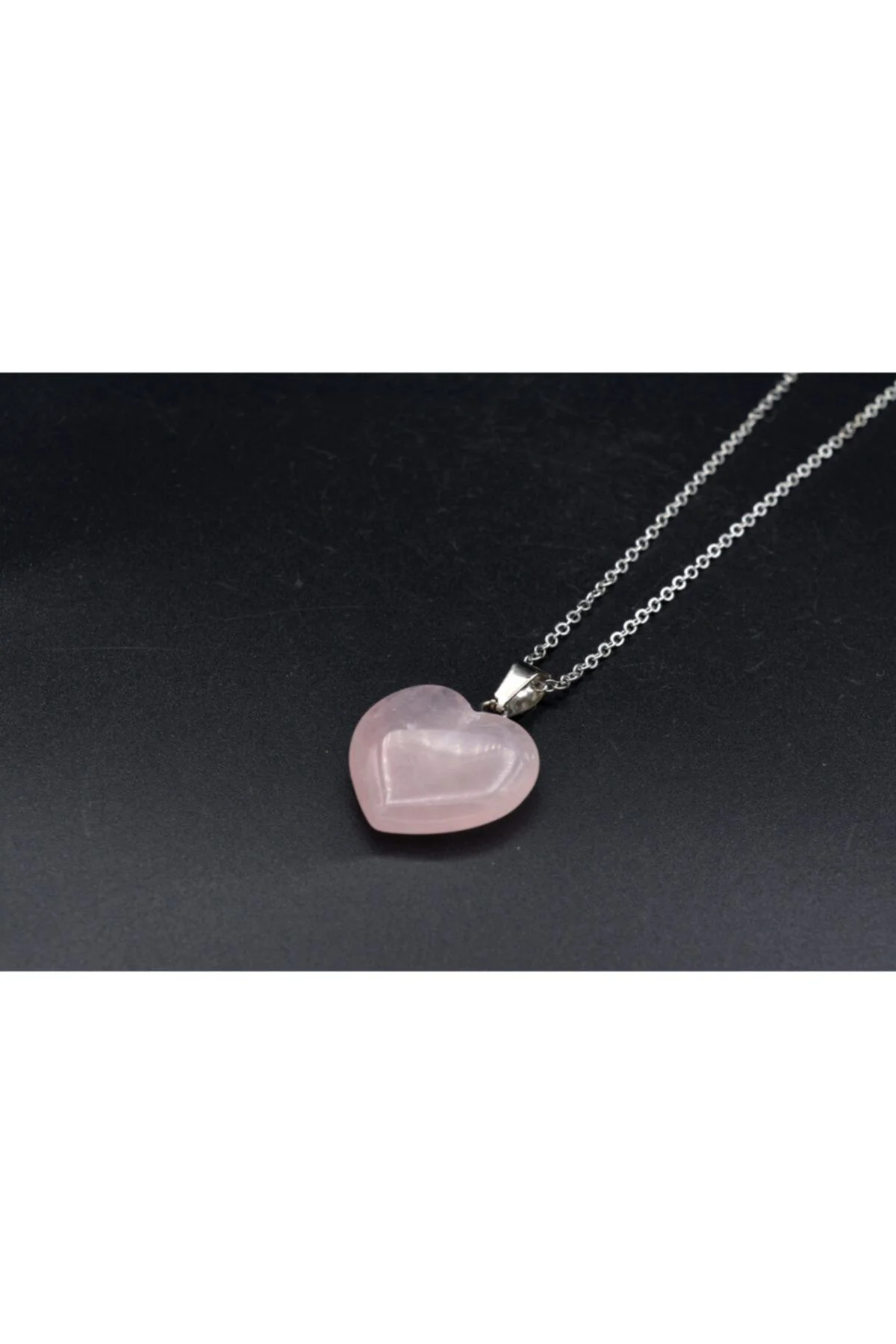 Hakiki Doğal Kalp Pembe Kuvars Kolye Ucu 1.kalite 001