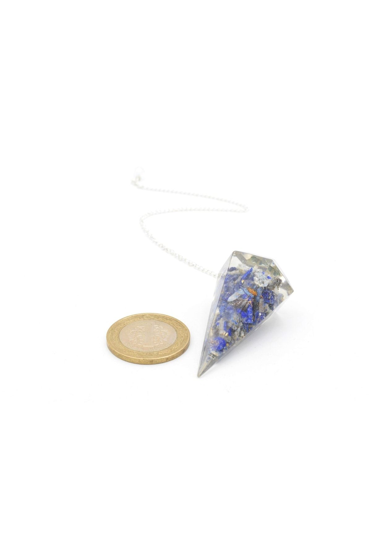 Hakiki Doğal Lapis Lazuli Taşı Orgonit Pandül 1.kalite