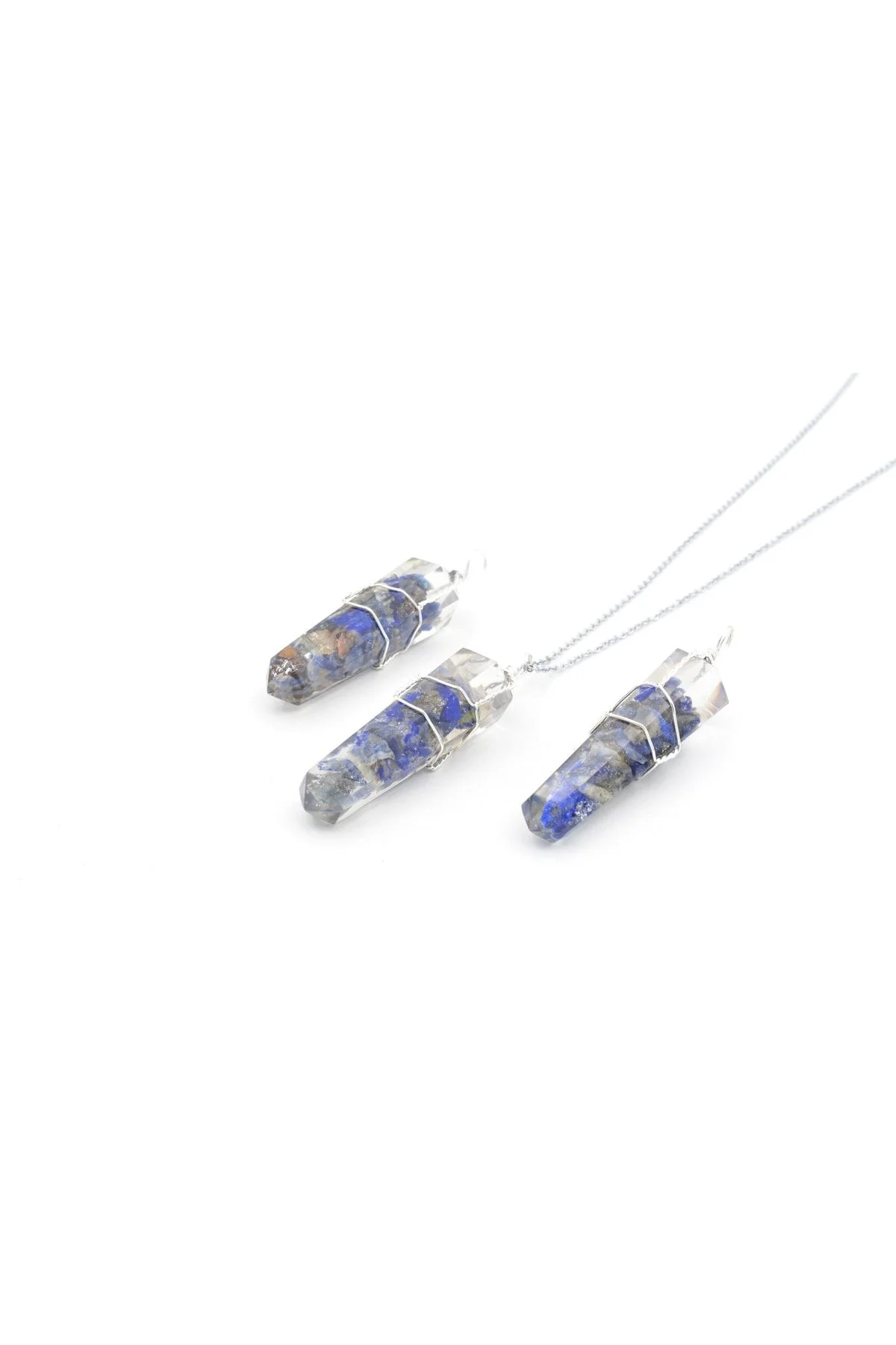 Hakiki Doğal Lapis Lazuli Taşı Orgonit Kolye Ucu 1.kalite 001