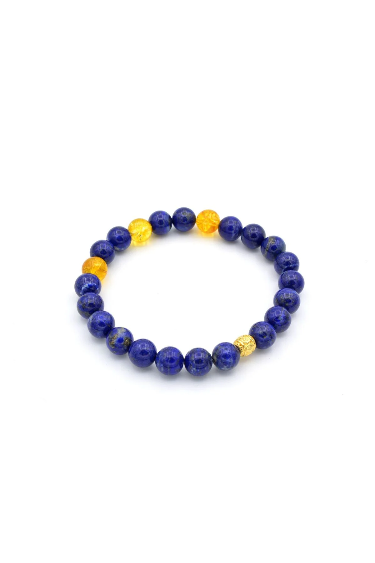Hakiki Doğal Lapis Lazuli ve Sitrin Taşı Bileklik 1.Kalite 001