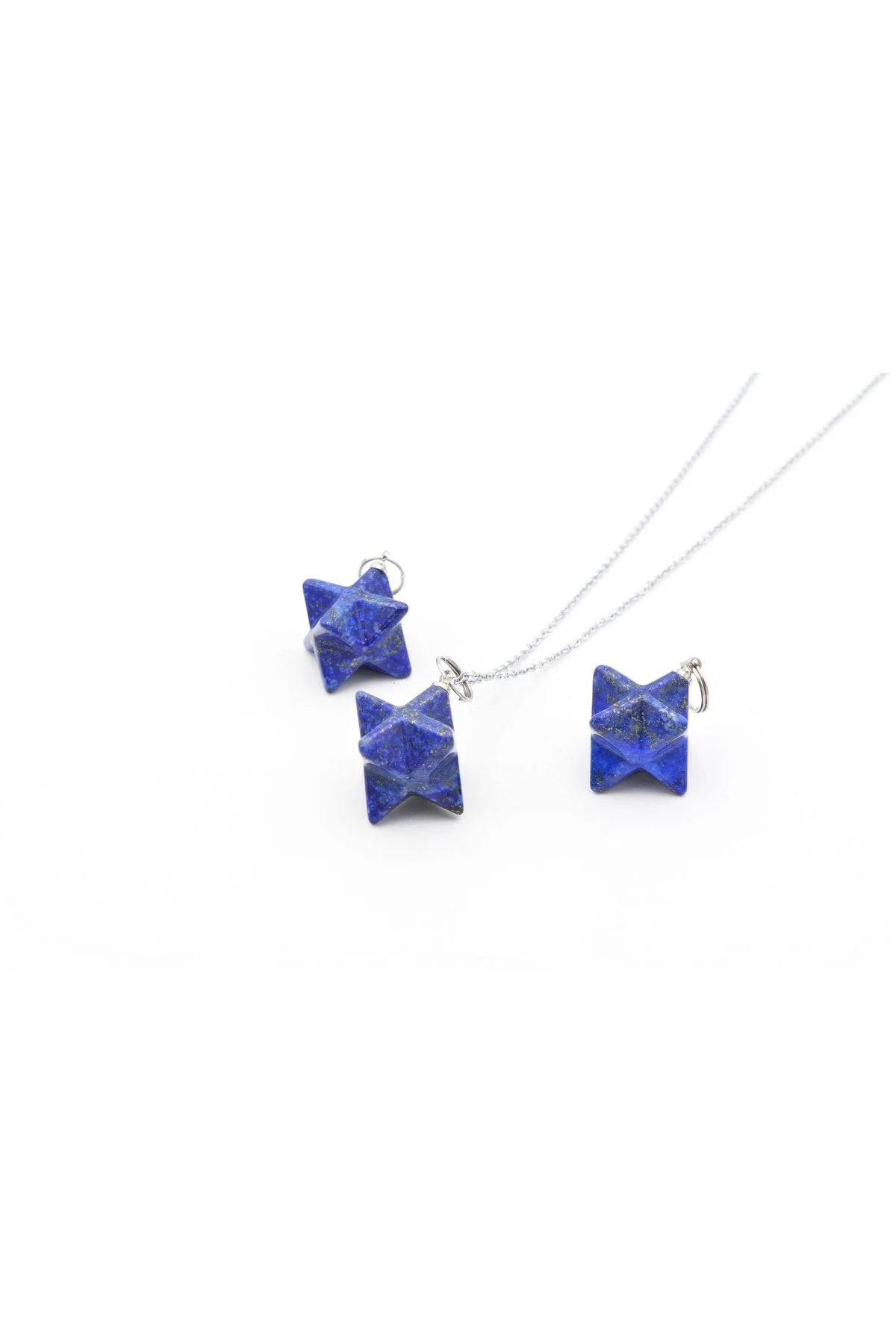 Hakiki Doğal Lapis Lazuli Taşı Merkaba Kolye Ucu 1.kalite