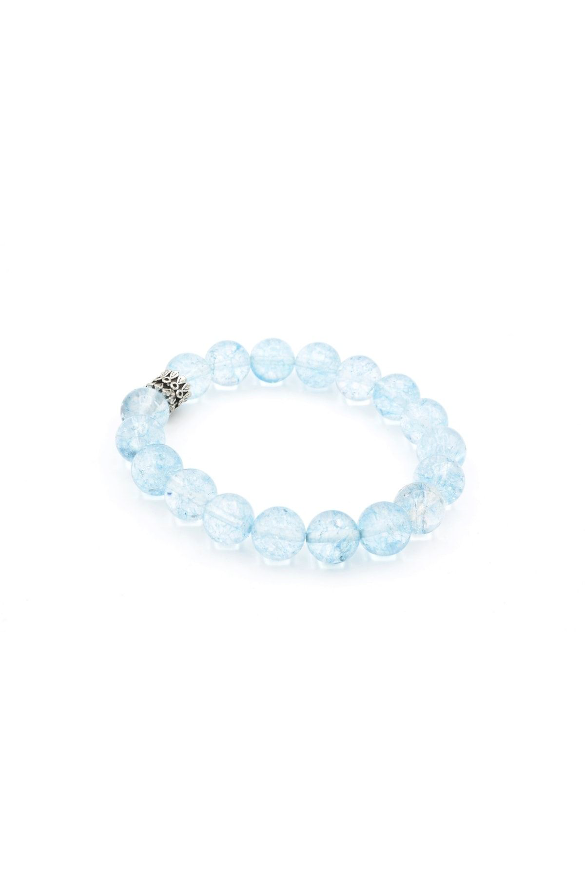 Hakiki Doğal Mavi Topaz Bileklik 10.5 Mm