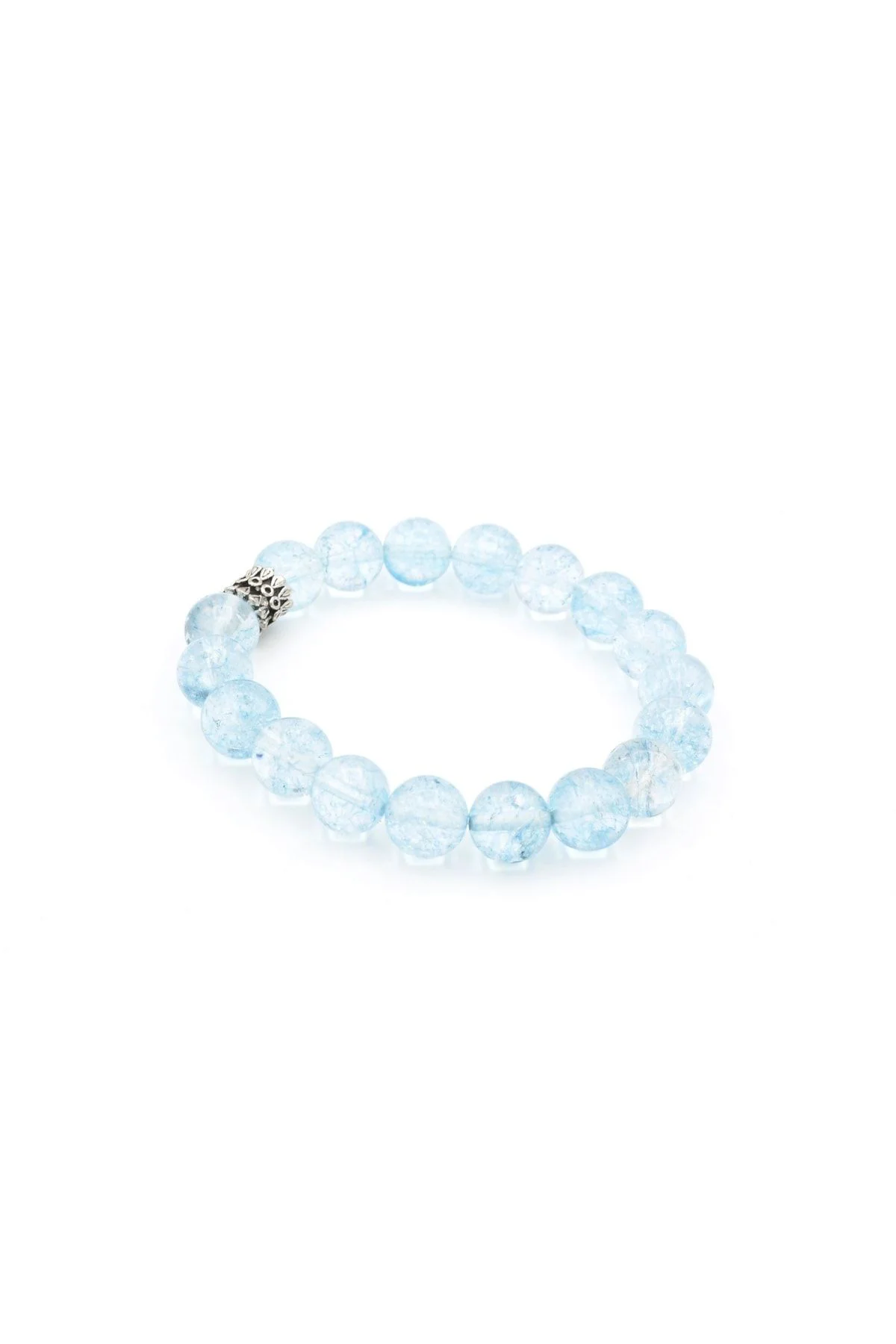 Hakiki Doğal Mavi Topaz Bileklik 10.5 Mm