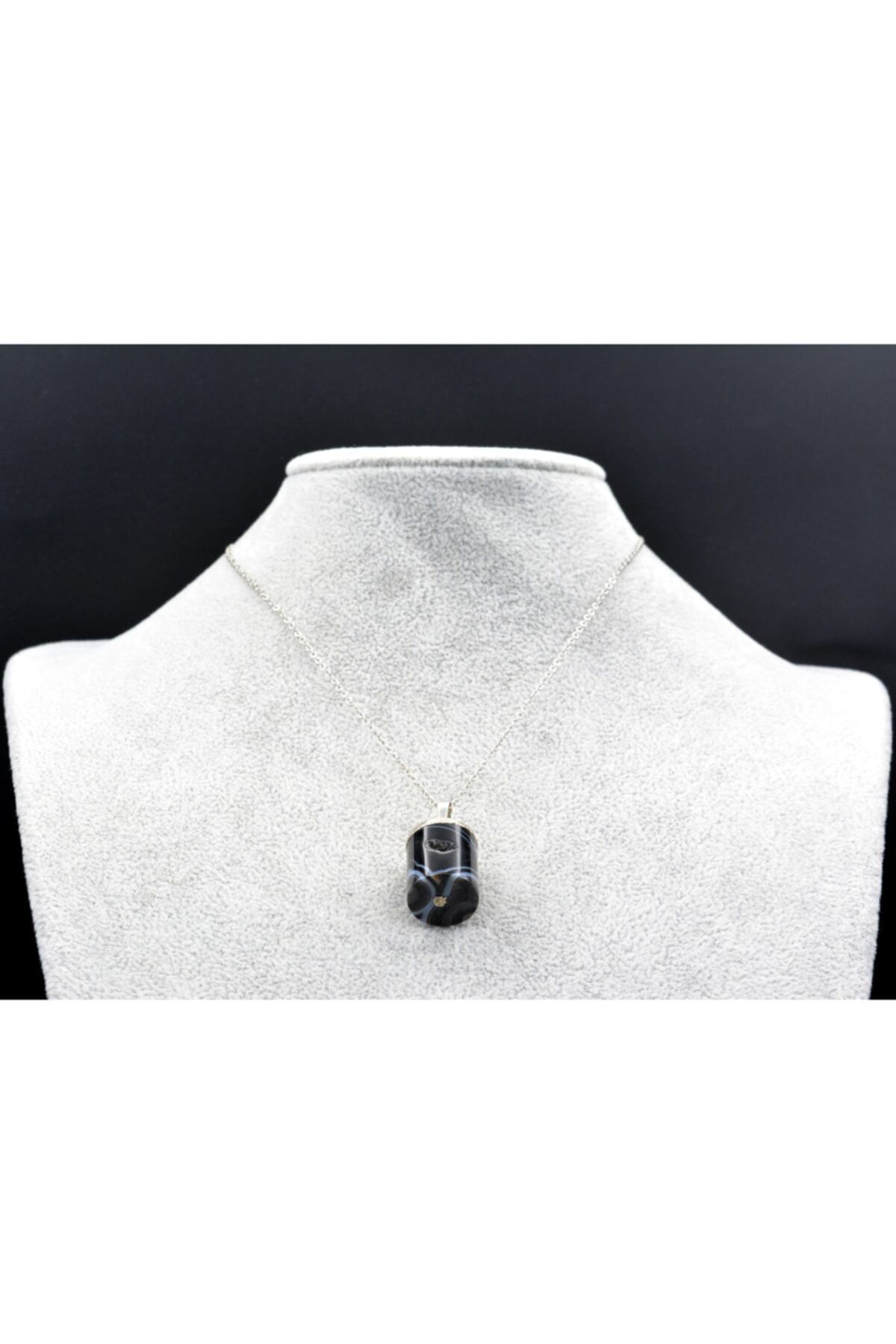 Hakiki Doğal Siyah Akik Kolye Ucu 1.kalite 001