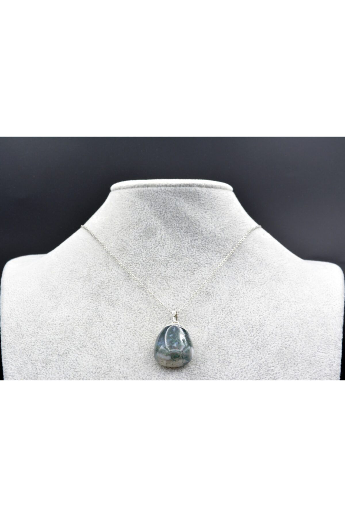 Hakiki Doğal Yosunlu Akik Kolye Ucu 1.kalite 002