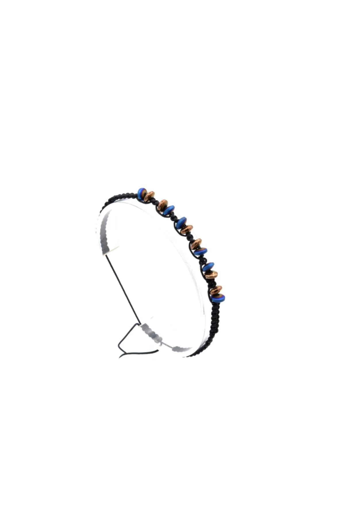 Hakiki Makrome Model Doğal Hematit Taşı Bileklik 1. Kalite 006