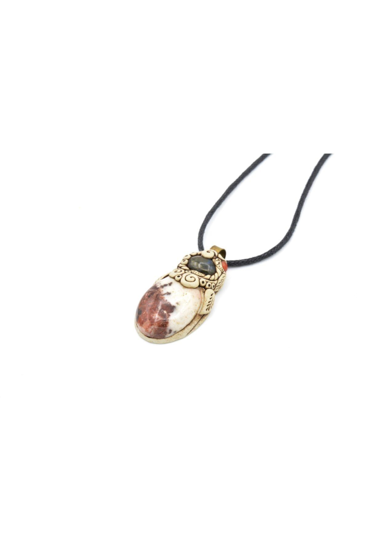 Hakiki Otantik Doğal Labradorit Jasper Kolye Ucu 1.kalite 002