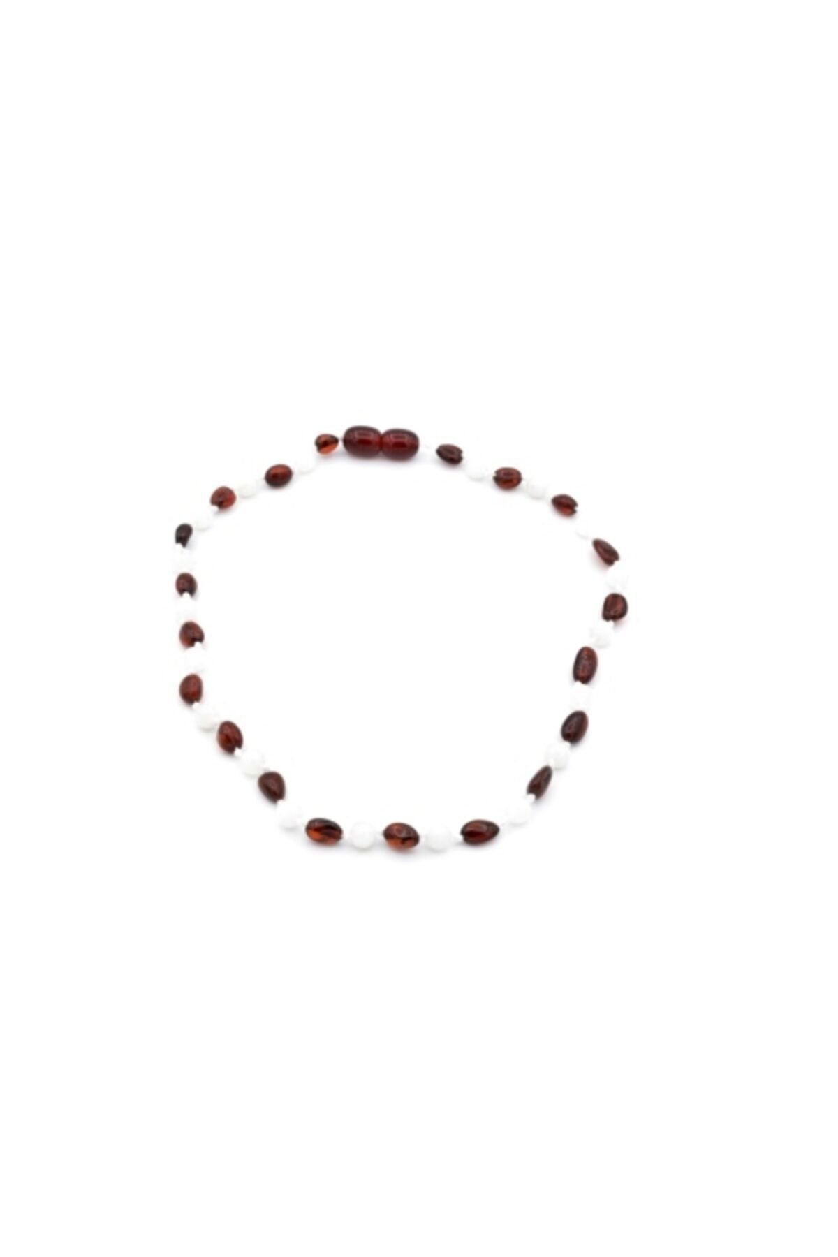 Hakiki Sertifikalı Ay Taşı Kehribar Bebek Diş Kolyesi 6 Gr.