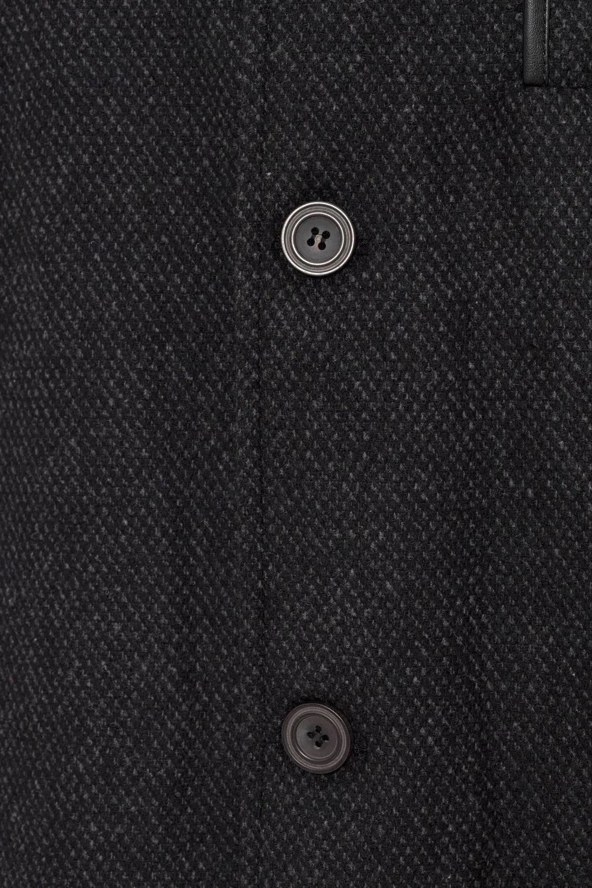 Süvari Hakim Yaka Regular Kalıp Armürlü Kaban