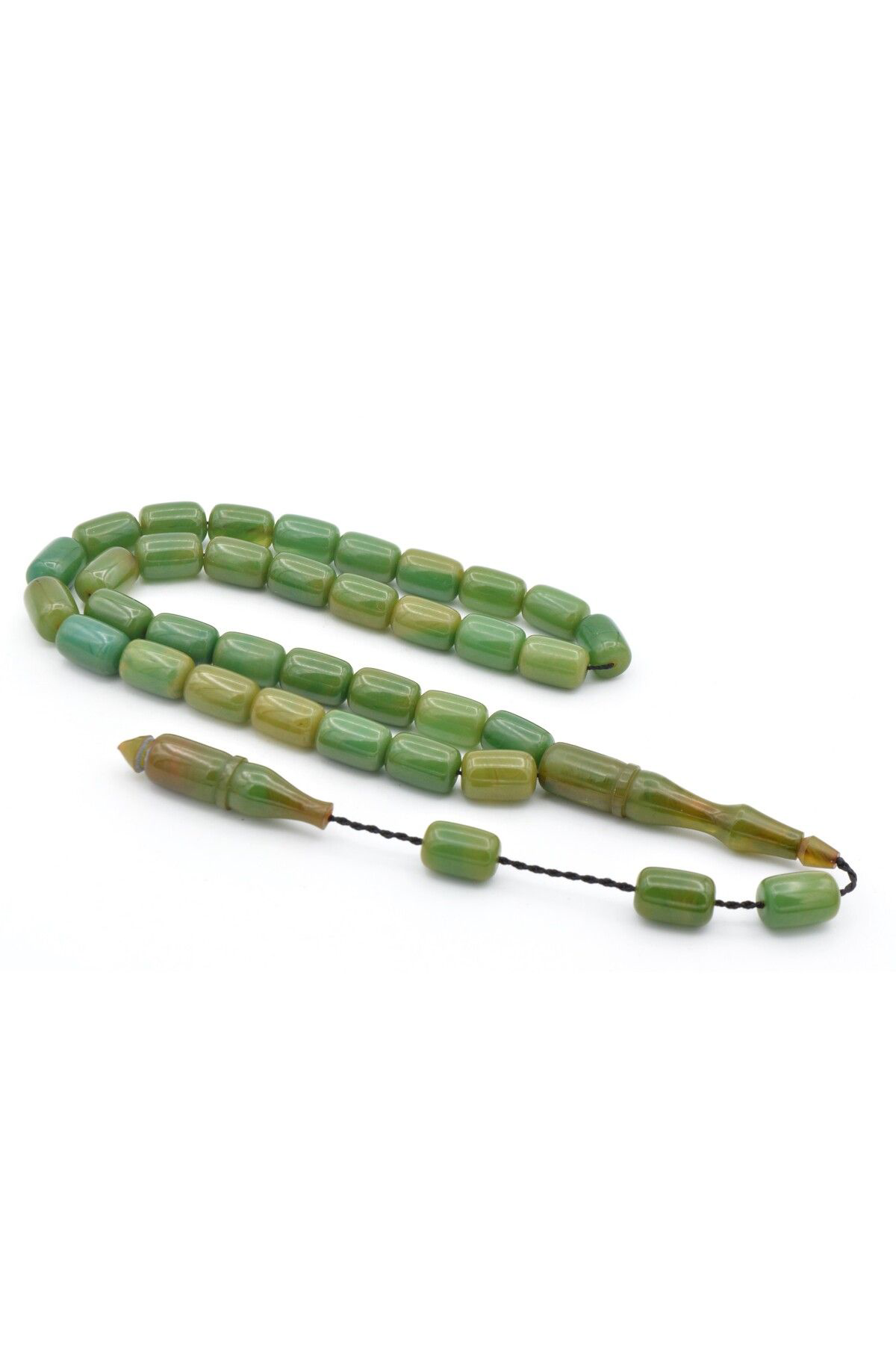 Murty99 Hakkı Usta İmzalı Kapsül Kesim Turkuaz Sıkma Kehribar Tesbih