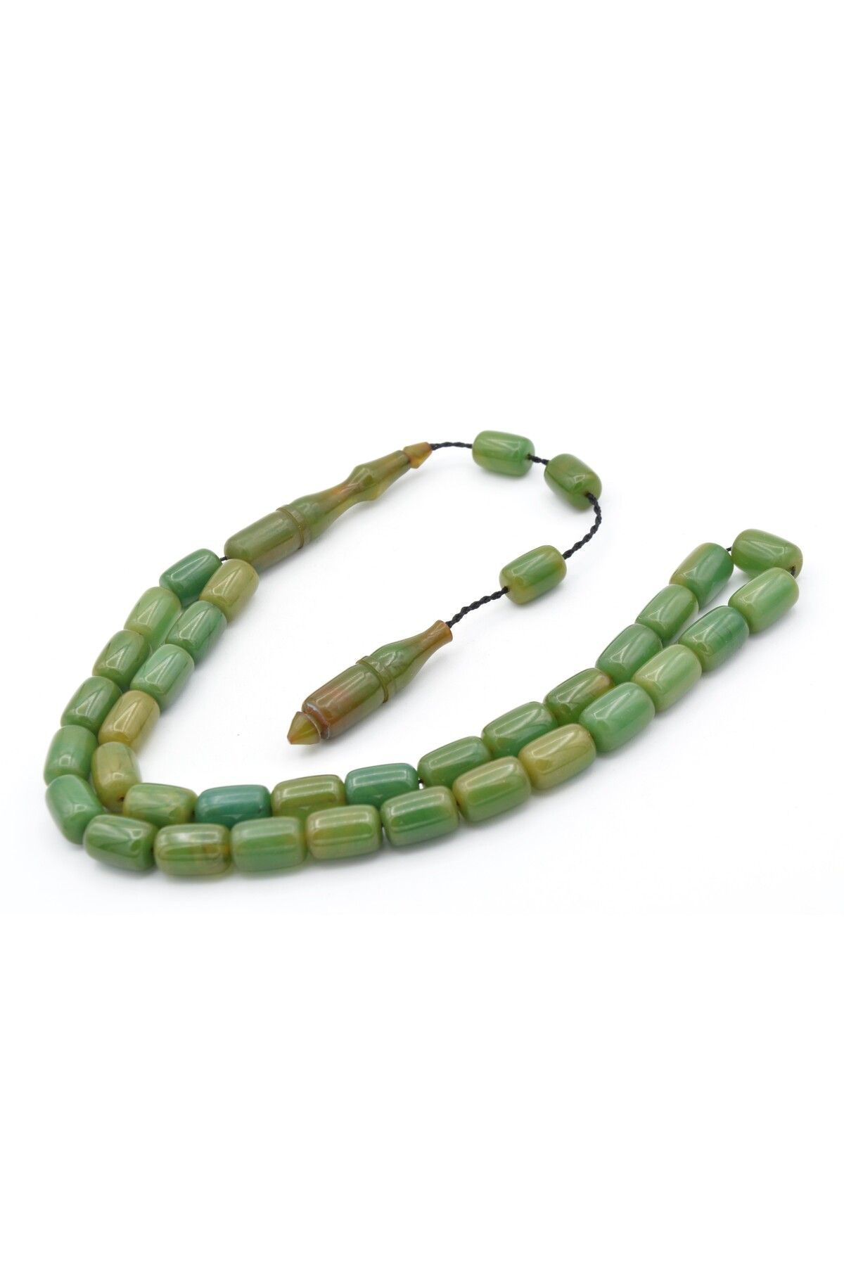 Murty99 Hakkı Usta İmzalı Kapsül Kesim Turkuaz Sıkma Kehribar Tesbih