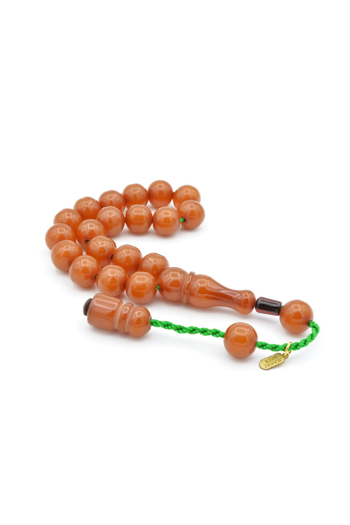 Murty99 Hakkı Usta İmzalı Küre Kesim Sarı Sıkma Kehribar Efe Maskot Tesbih