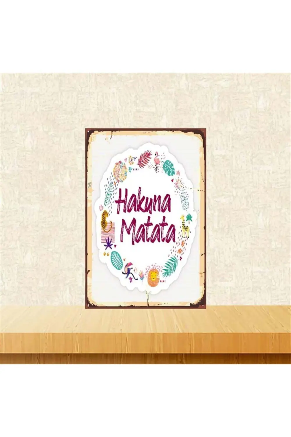 Hakuna Matata Tasarımlı Retro Ahşap Poster