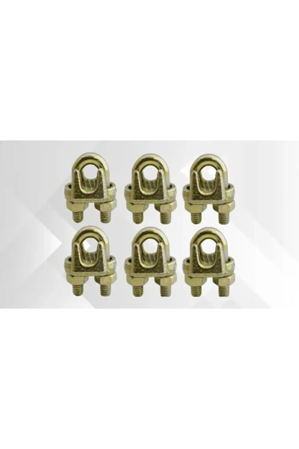 Halat Kelepçesi, 6mm A Tipi, Sarı Galvaniz Kaplama, (6 Adet)