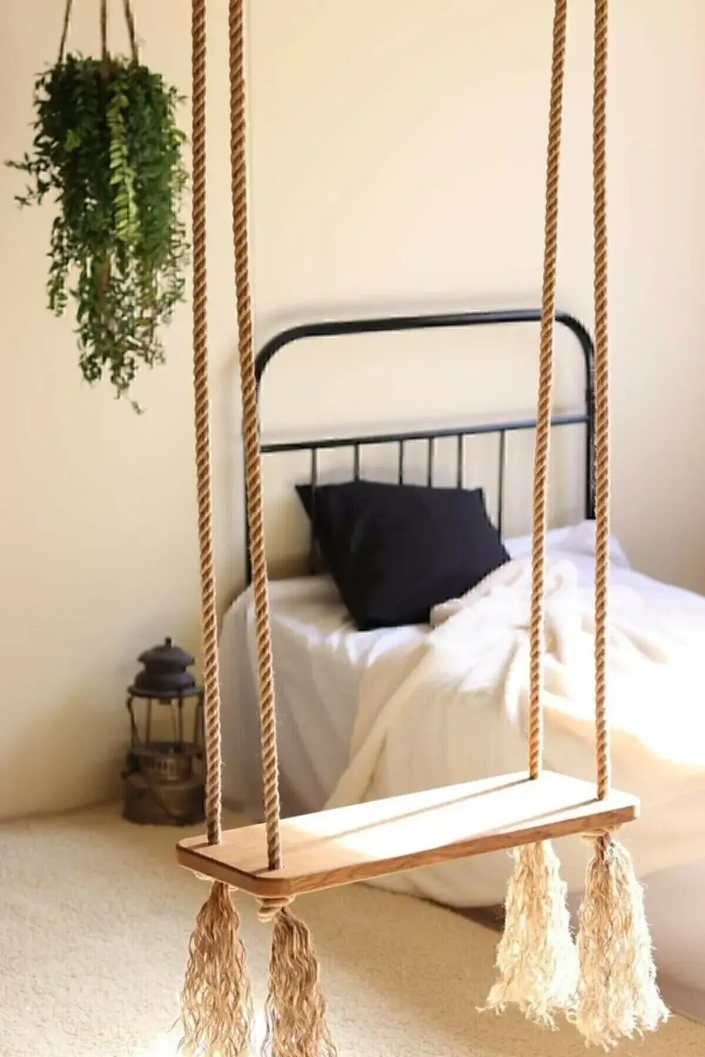 Halatlı Ahşap Salıncak 2 Adet Karabina