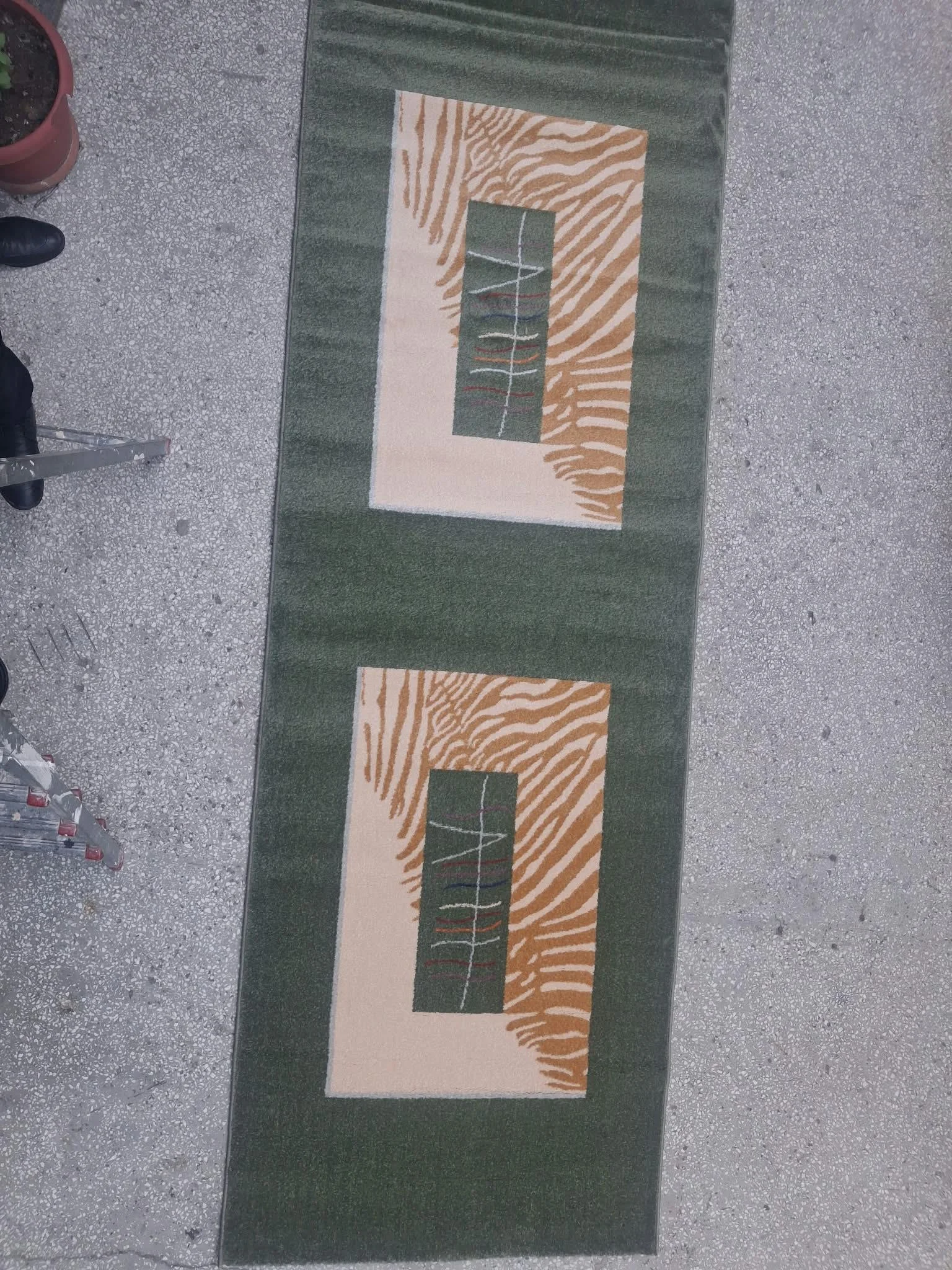 Halı Atlas Diva Yeşil 90716 Collection 100 *300 cm Yolluk Saçaksız