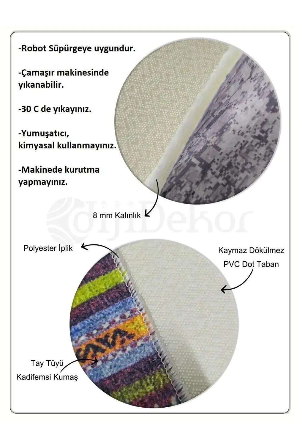 Halı Bej Cool K1280 Yıkanabilir Saçaksız Oval Kesme Ince Yolluk K