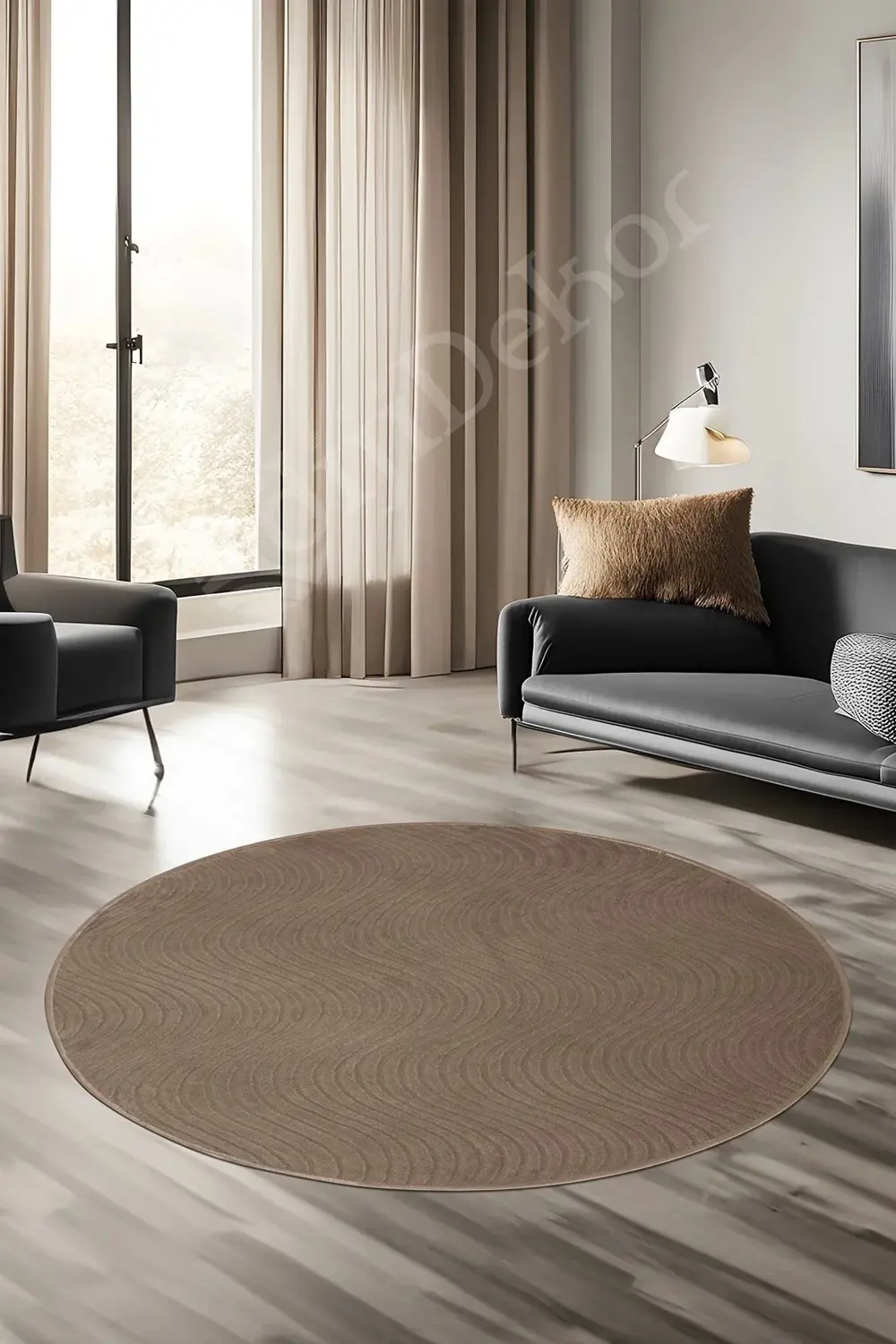 Halı Cool Antrasit Pramit Desenli Saçaksız Yuvarlak Yolluk Kilim Halı Cool Antrasit Pramit Desenli Saçaksız Yuvarlak Yolluk Kilim